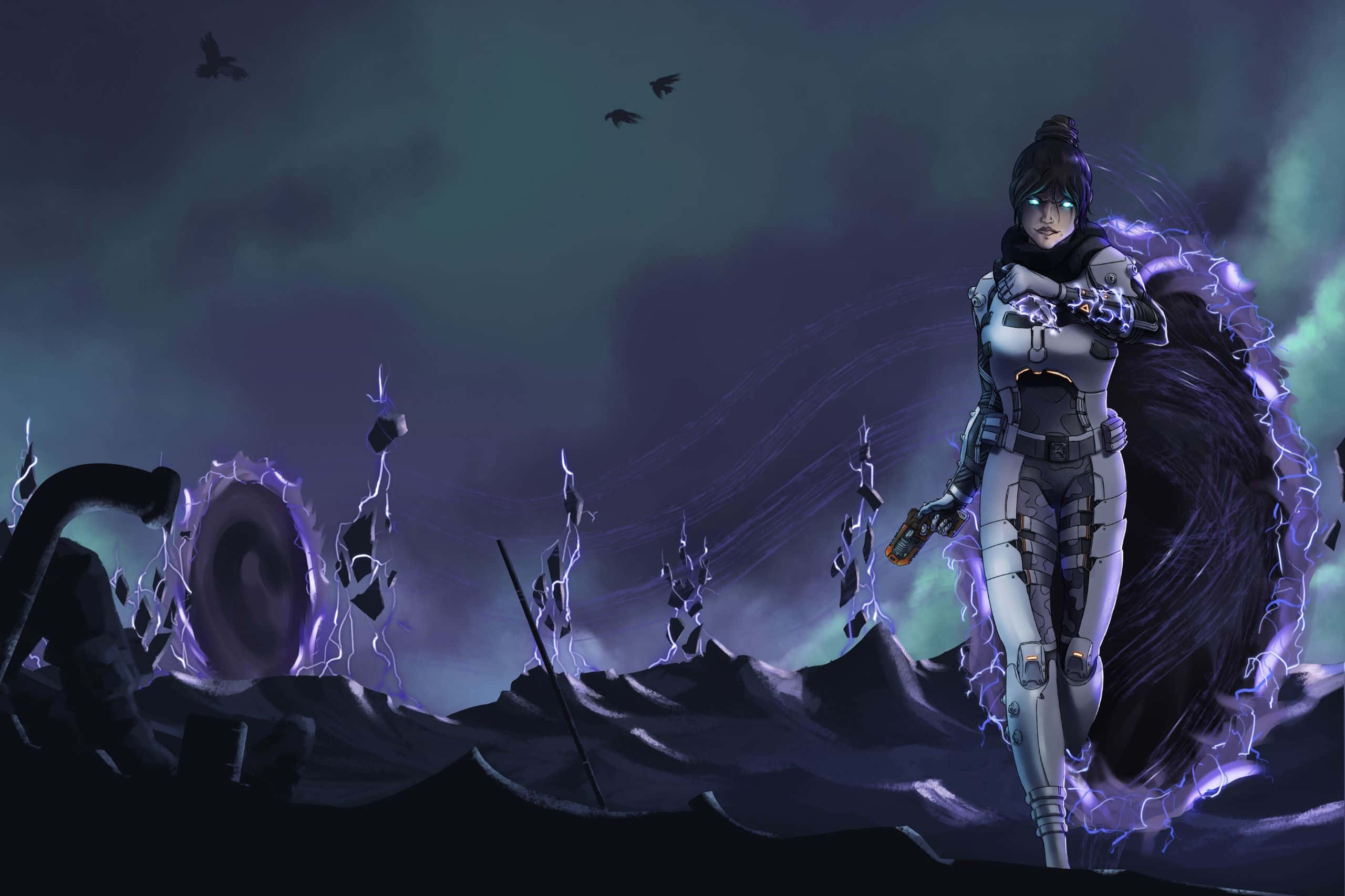 Captivating Wraith From Apex Legends Background