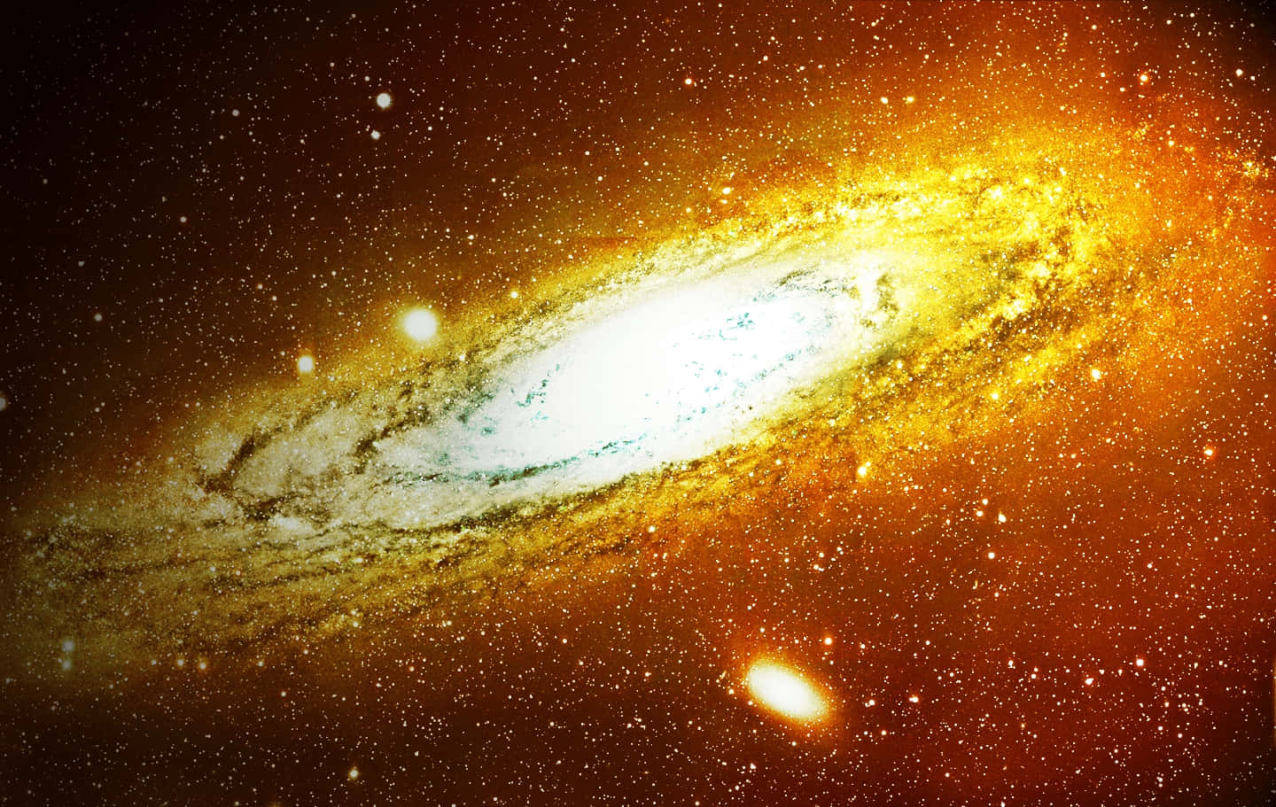 Captivating Yellow Galaxy Background