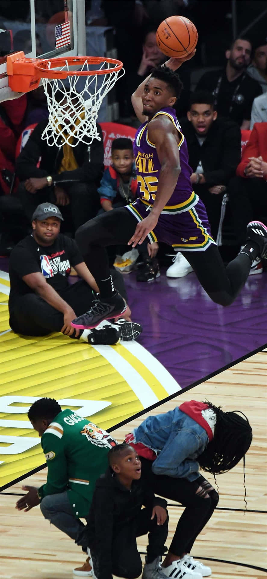 Capture Of An Embarrassing Dunk In A Basketball Game Background