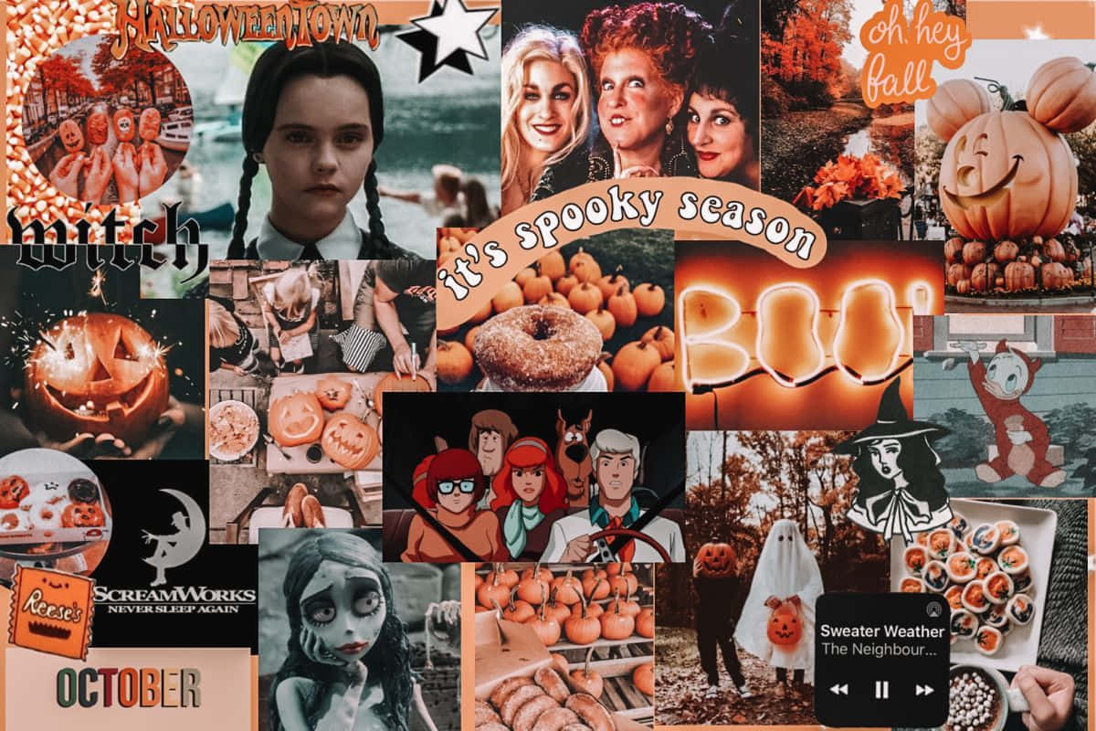 Capture The Beauty Of Fall With A Collage Desktop Wallpaper Background
