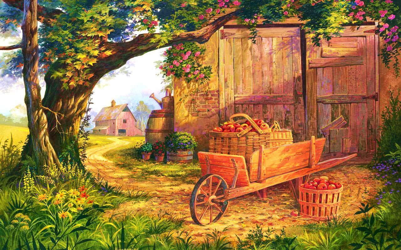 Capture The Magic Of The Country Life With This Picturesque Country Scenes. Background