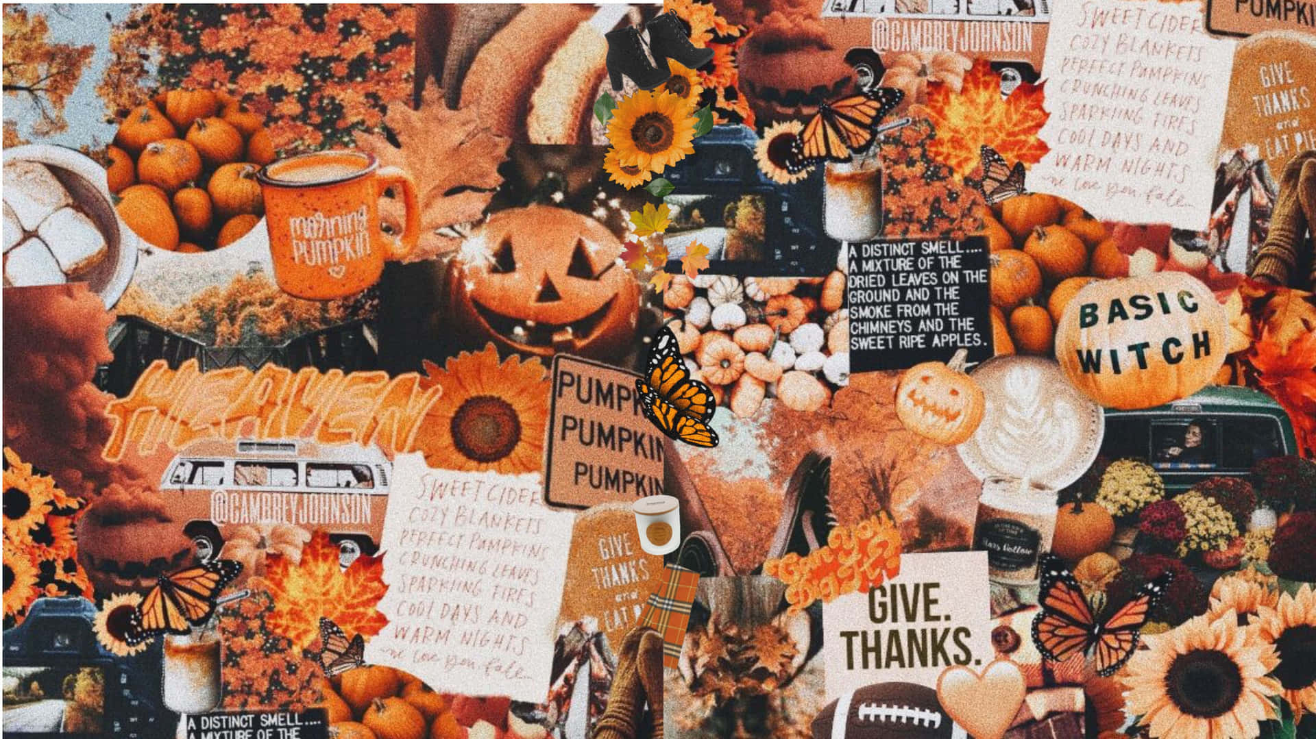 Capture The Splendor Of Fall With This Stunning Desktop Collage Background
