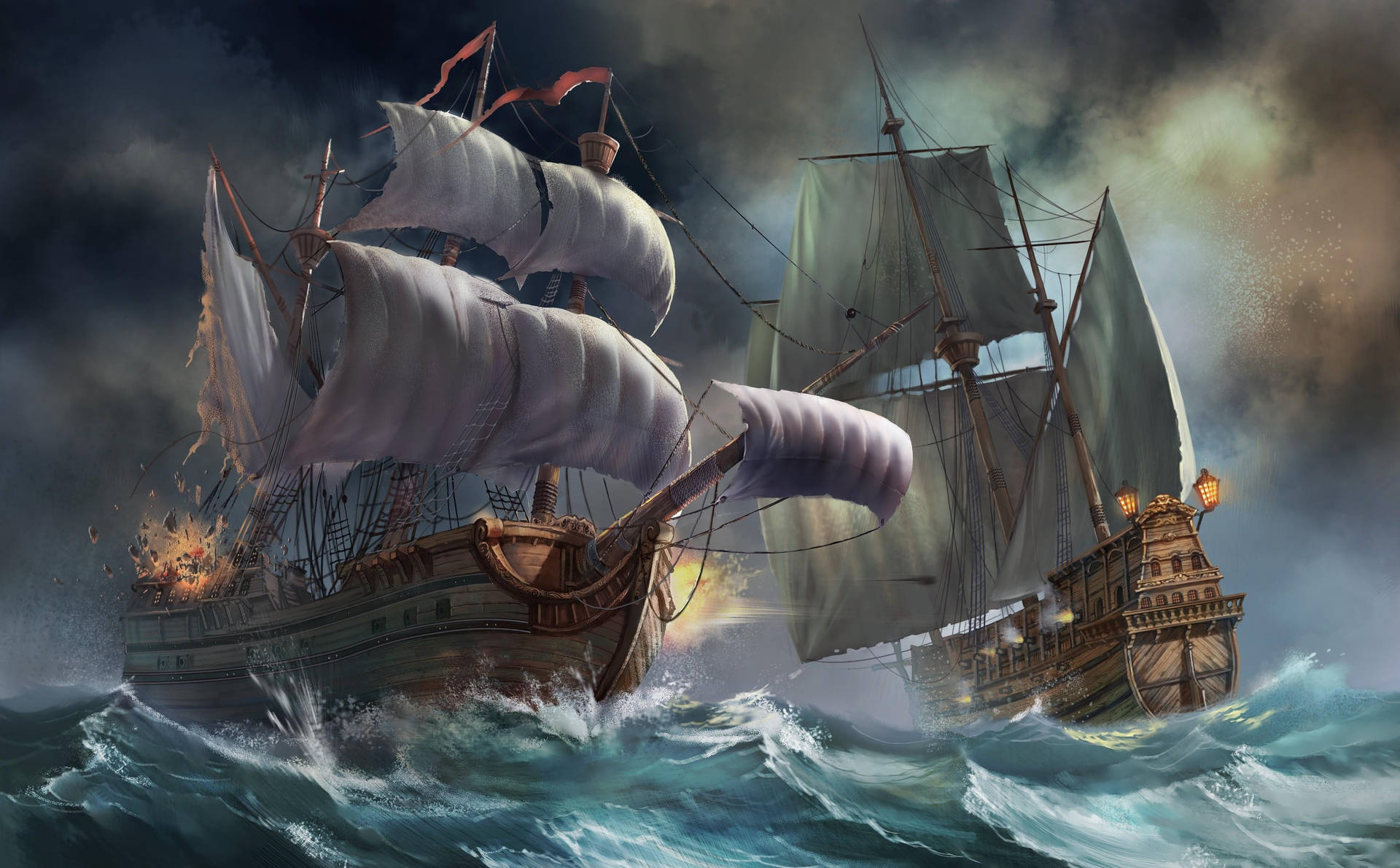Captured Pirate Ship Background