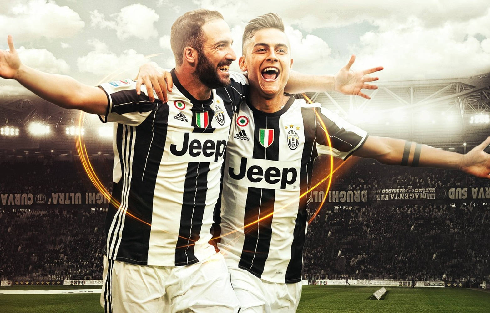 Capturing The Champions: Paulo Dybala And Gonzalo Higuain Of Juventus Background