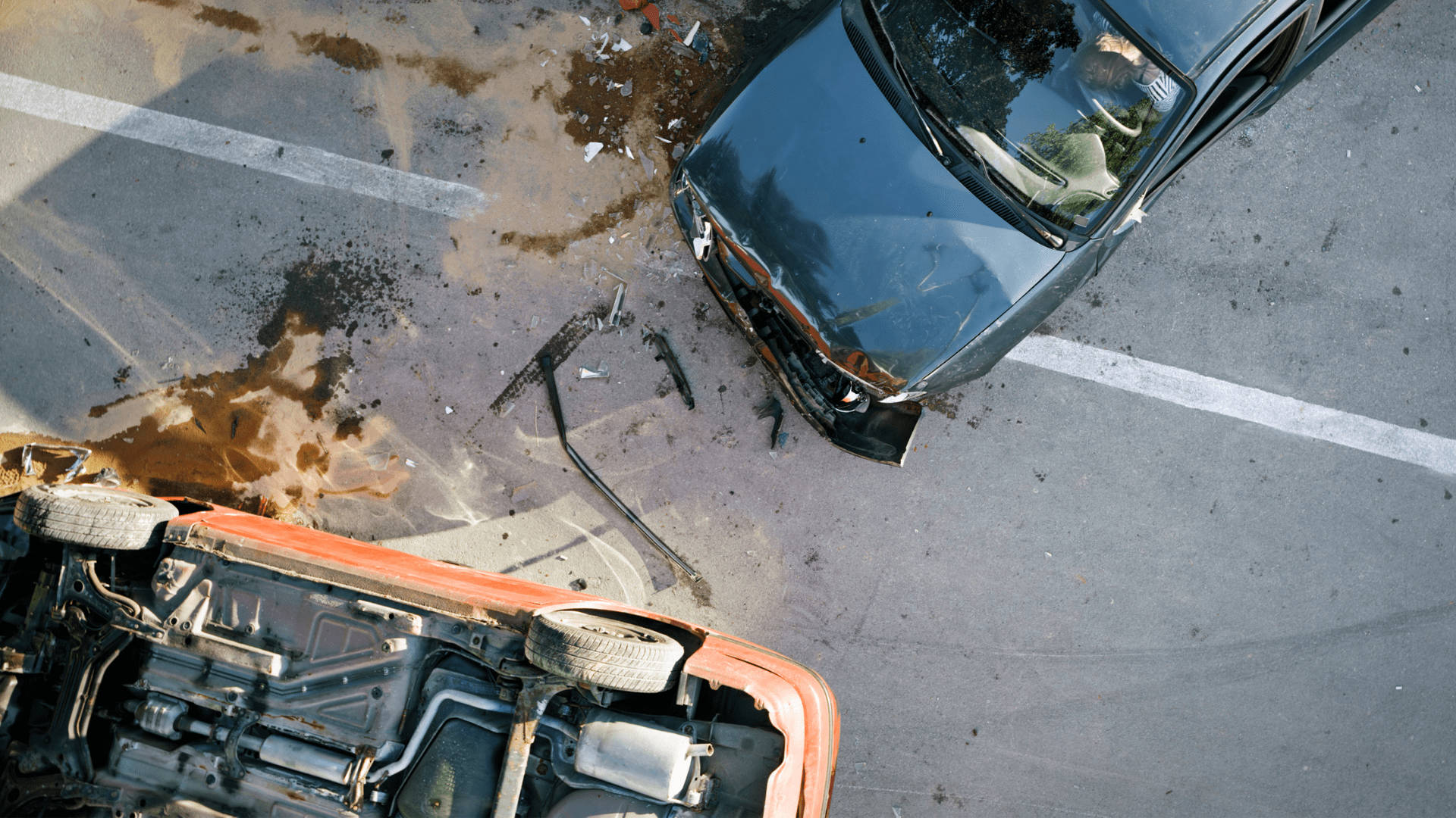 Car Accident On Road Background