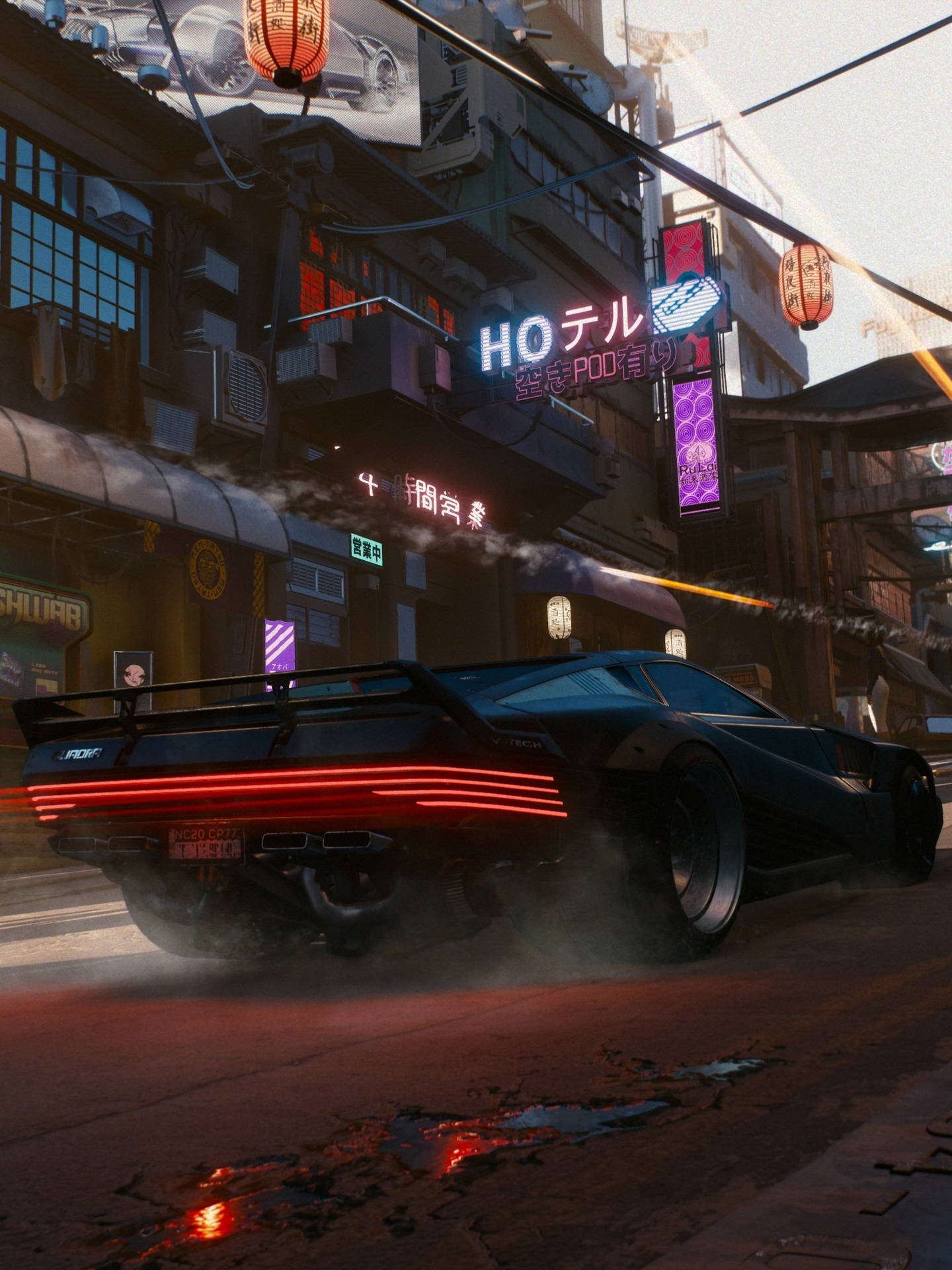 Car Chase In Cyberpunk 2077 For Android Background