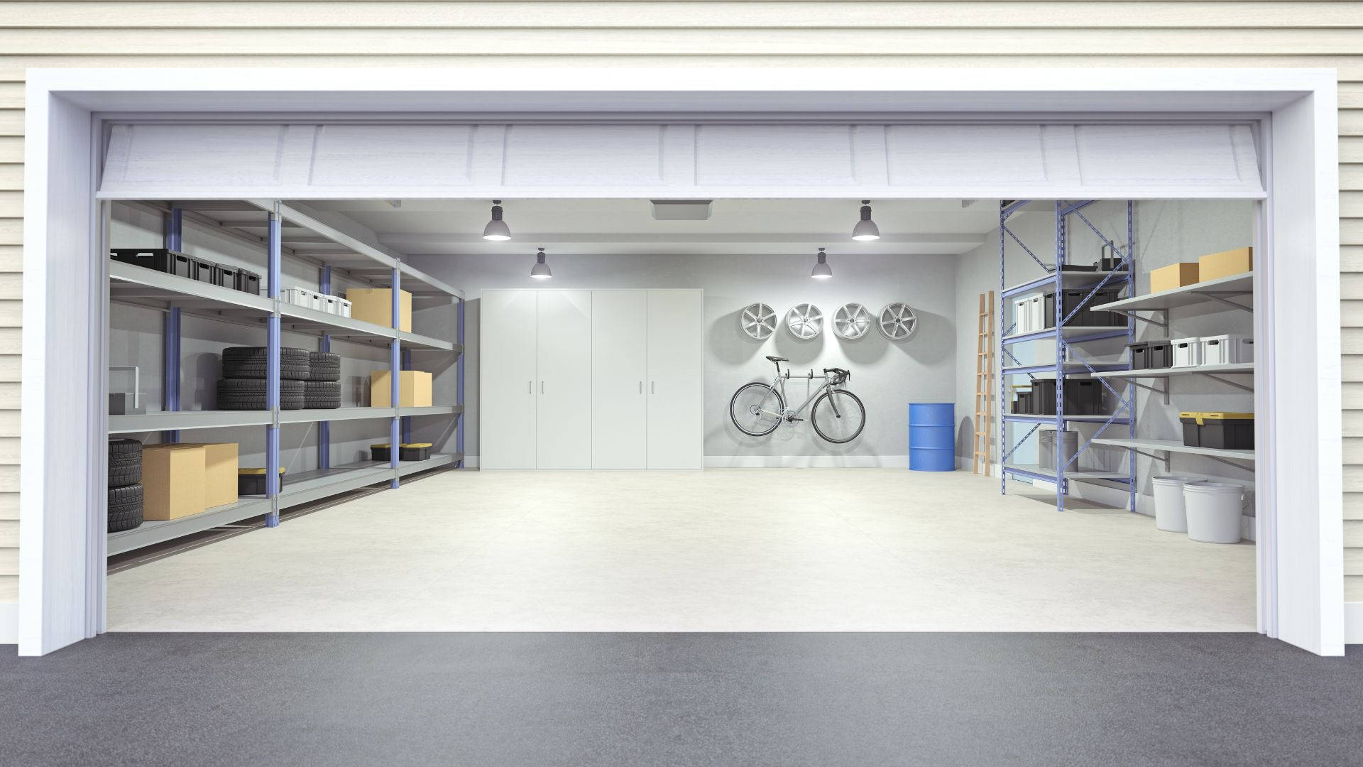 Car Garage Storage Room Tool Minimalistic Background