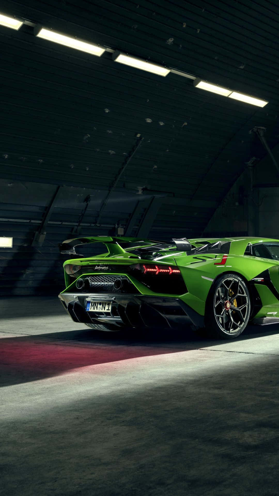 Car In Garage Lamborghini Phone Background