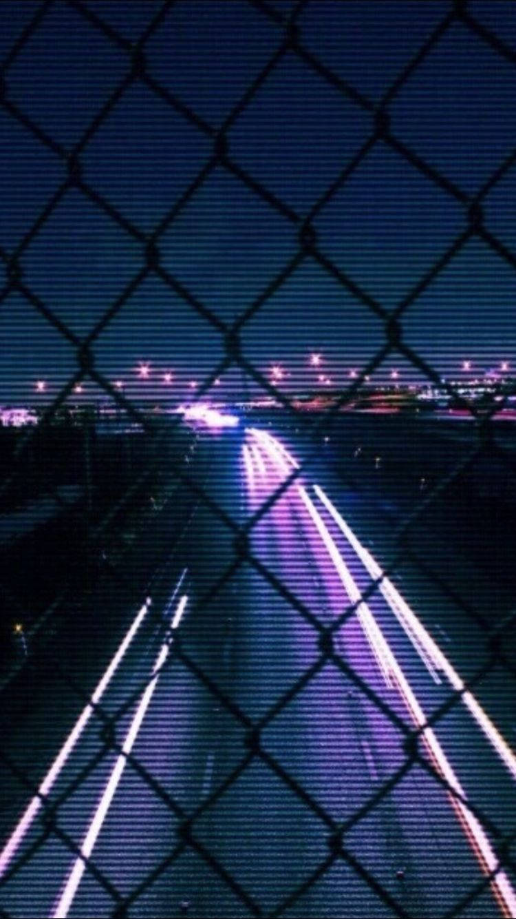 Car Lights Long Exposure Dark Purple And Black Background