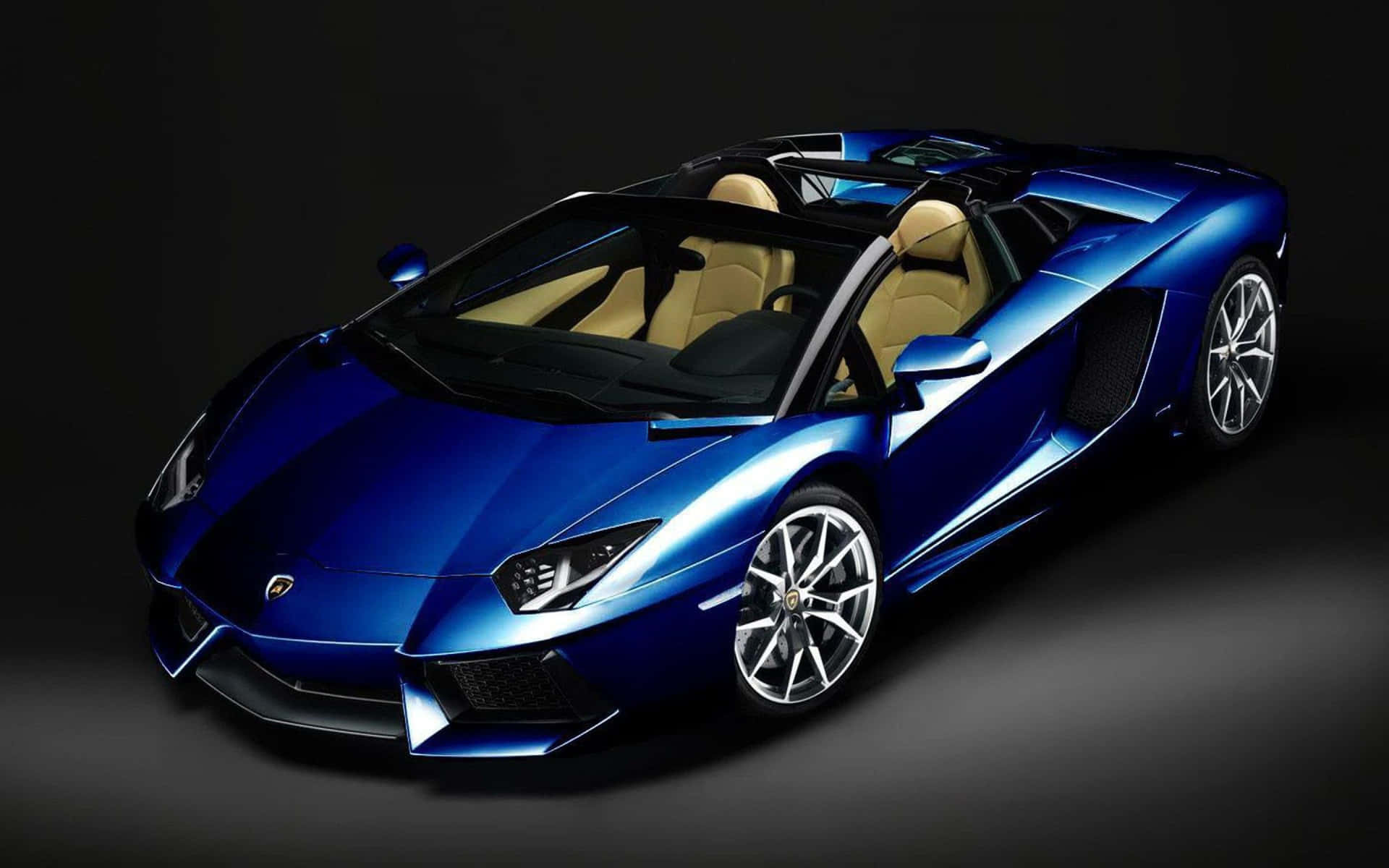 Car Model Blue Lamborghini Aventador Background