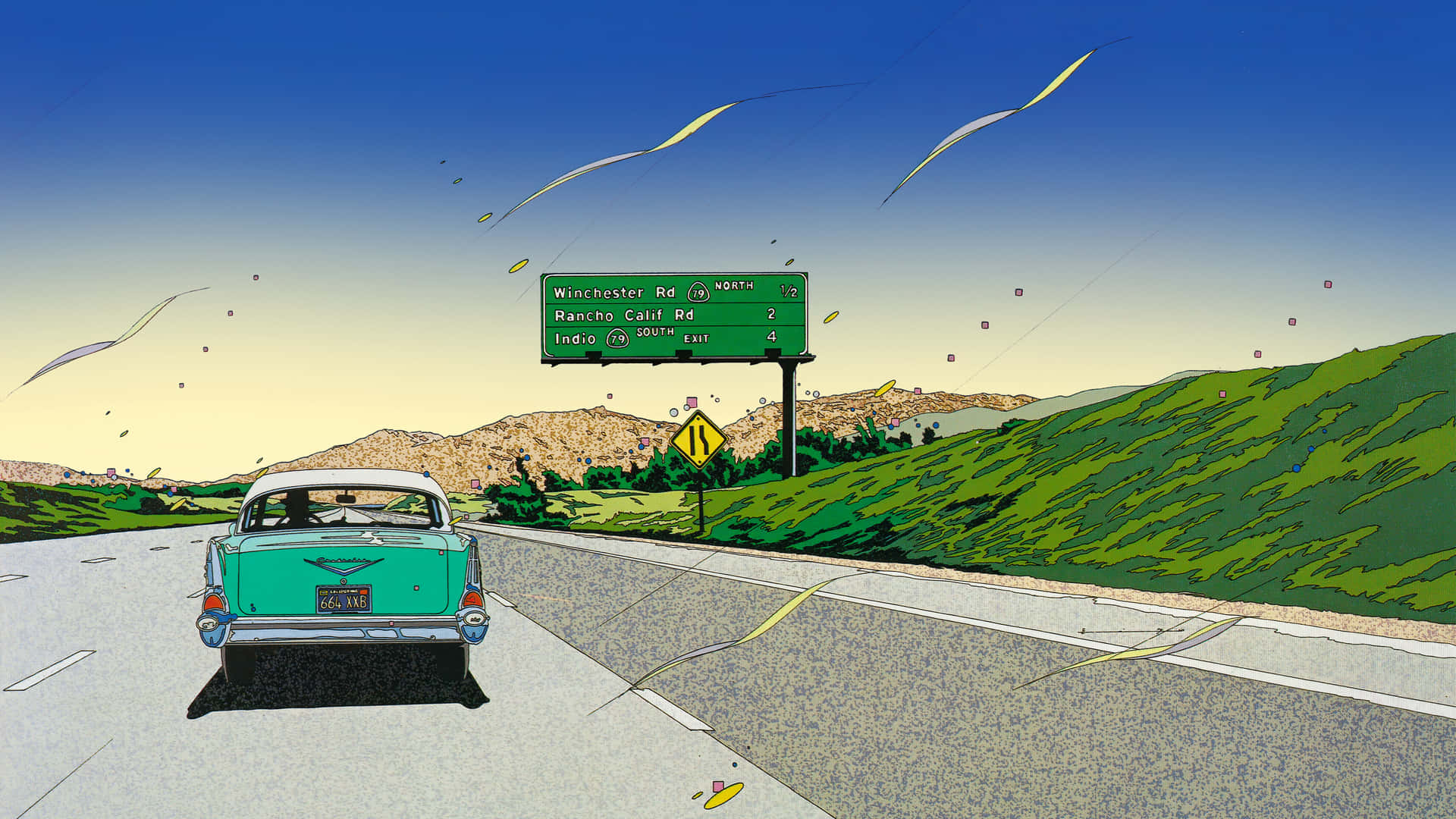 Car Passing On The Highway Background