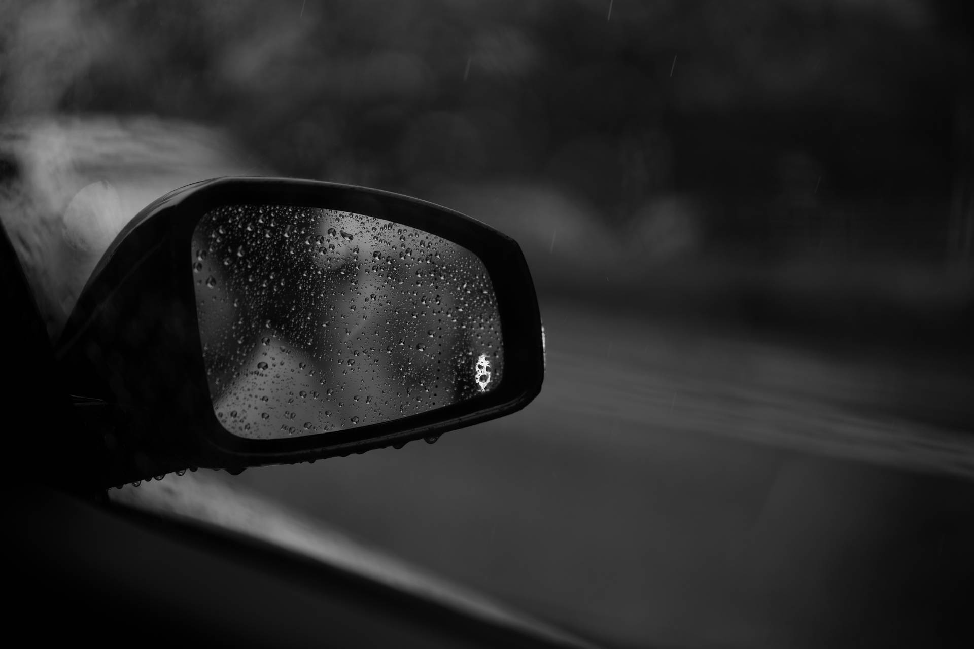 Car Side Mirror Black And White Background