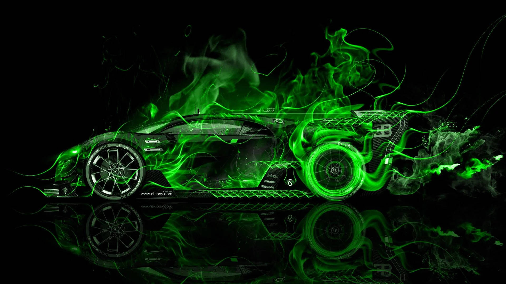 Car With Green Fire