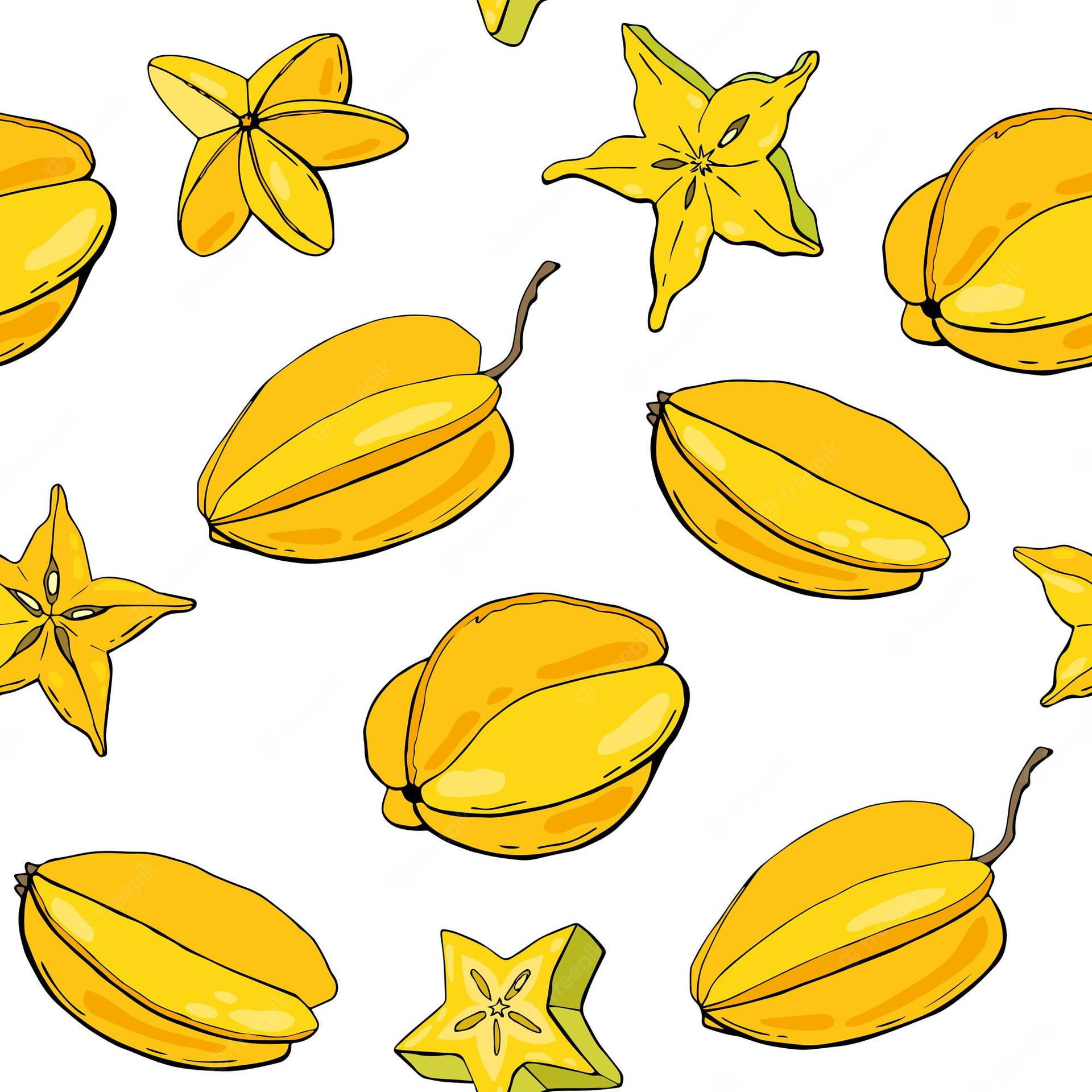 Carambola Starfruit Digital Design