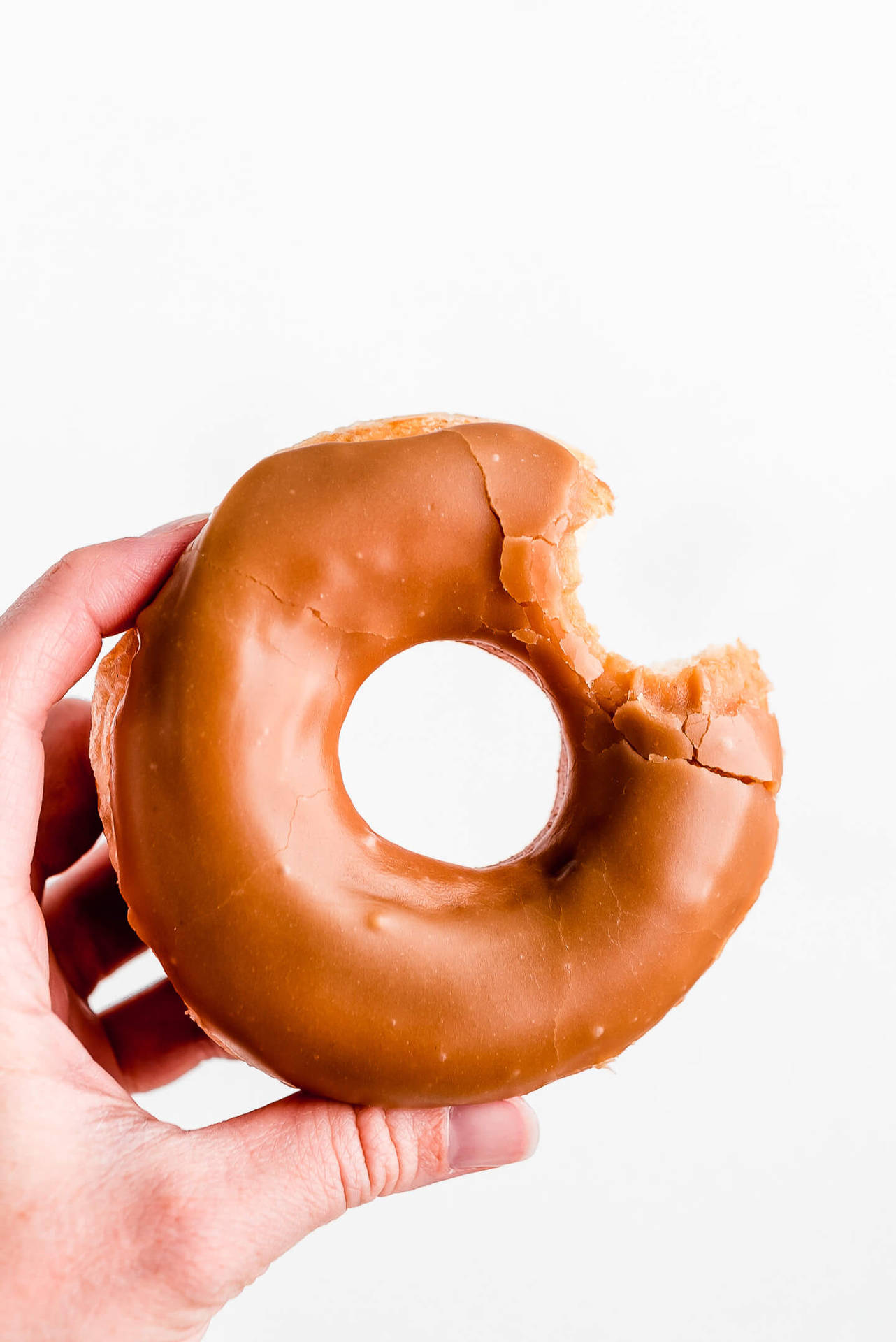 Caramel Donut Bite Background