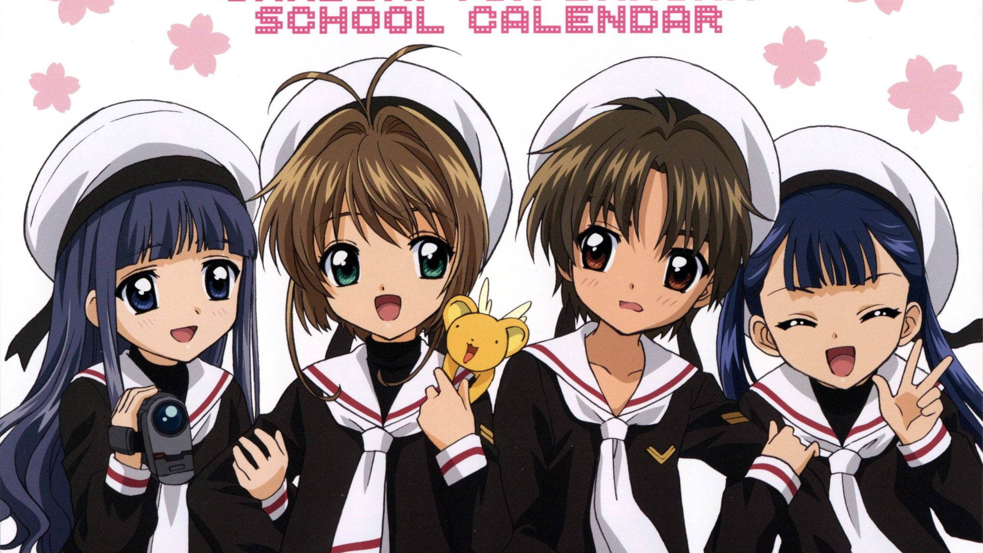 Cardcaptor Sakura Friends In Uniform Background