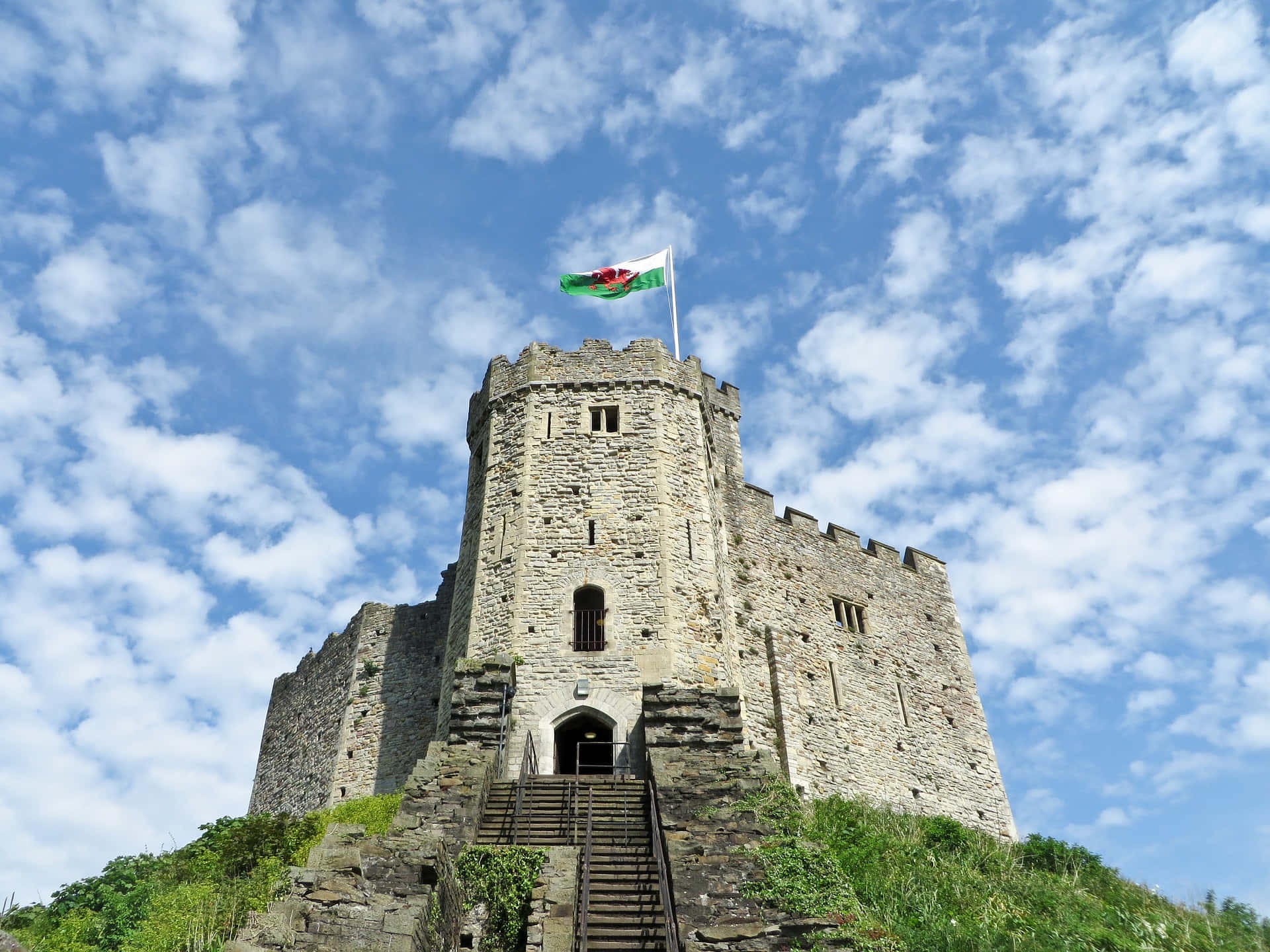 Cardiff Castle And Cloud Formation