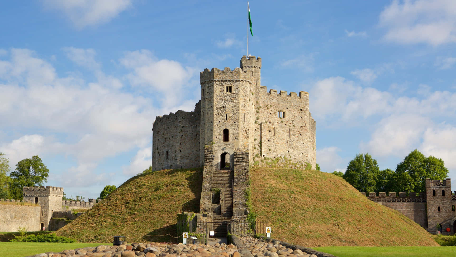 Cardiff Castle At The Center
