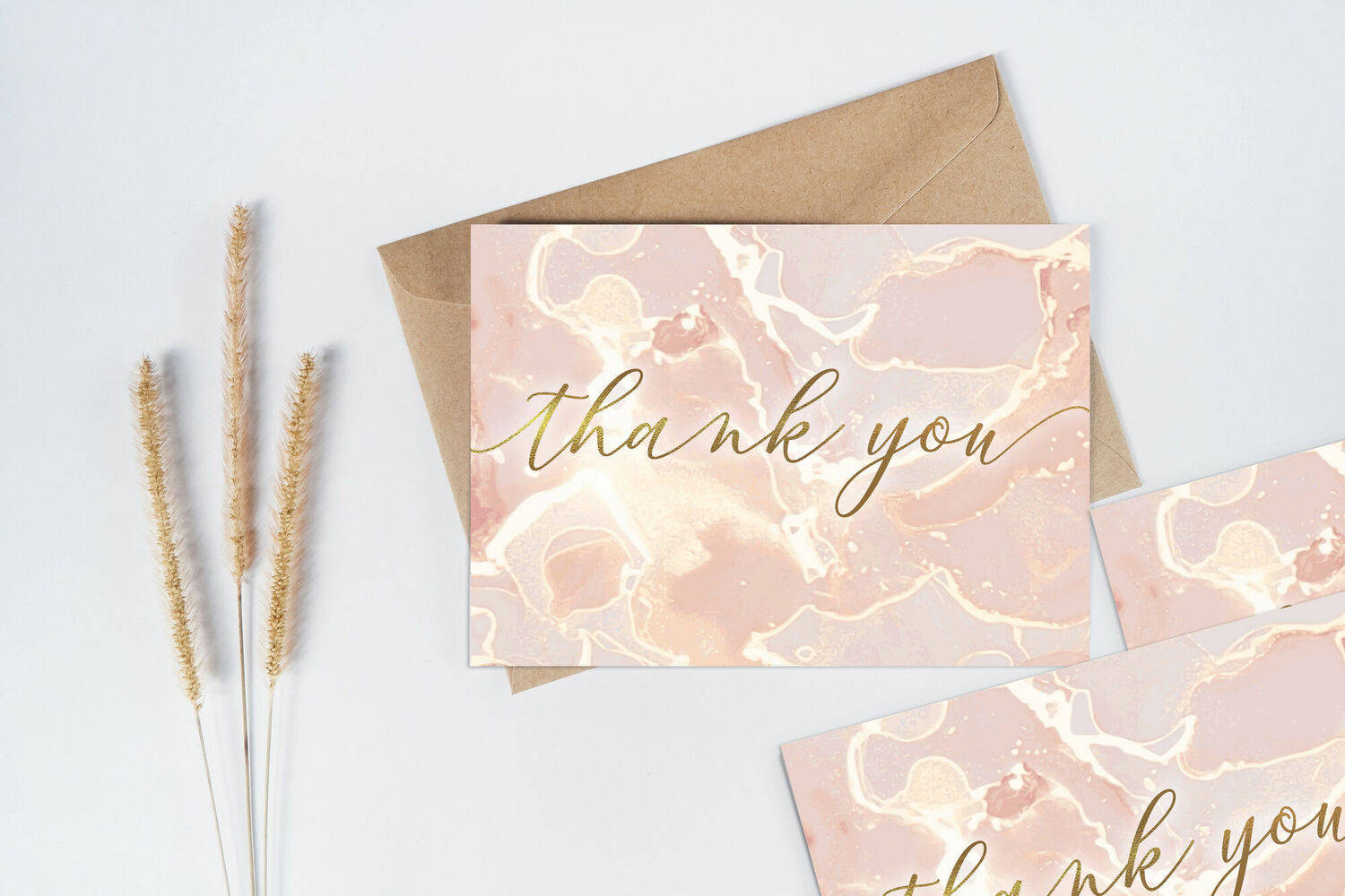 Cards Rose Gold Marble Background