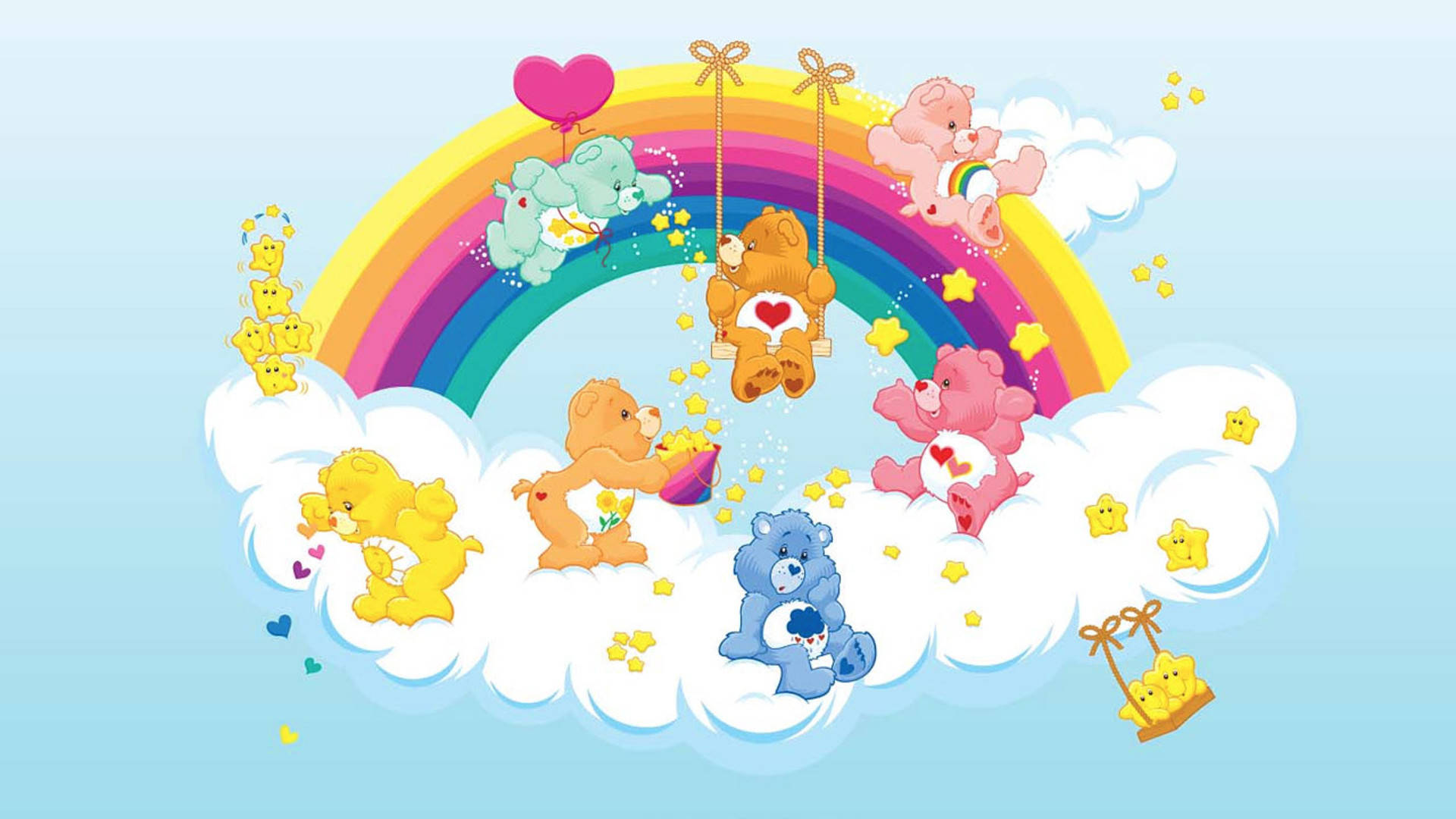 Care Bears On Clouds
