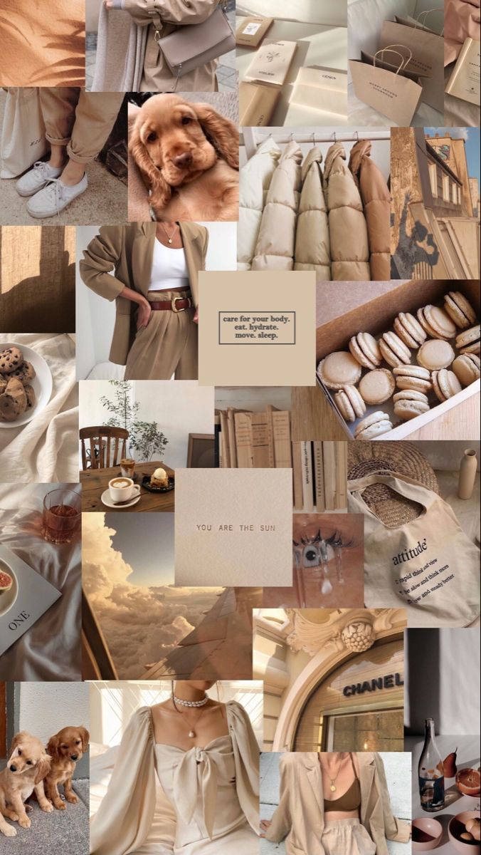 Care For Your Body Beige Aesthetic Collage