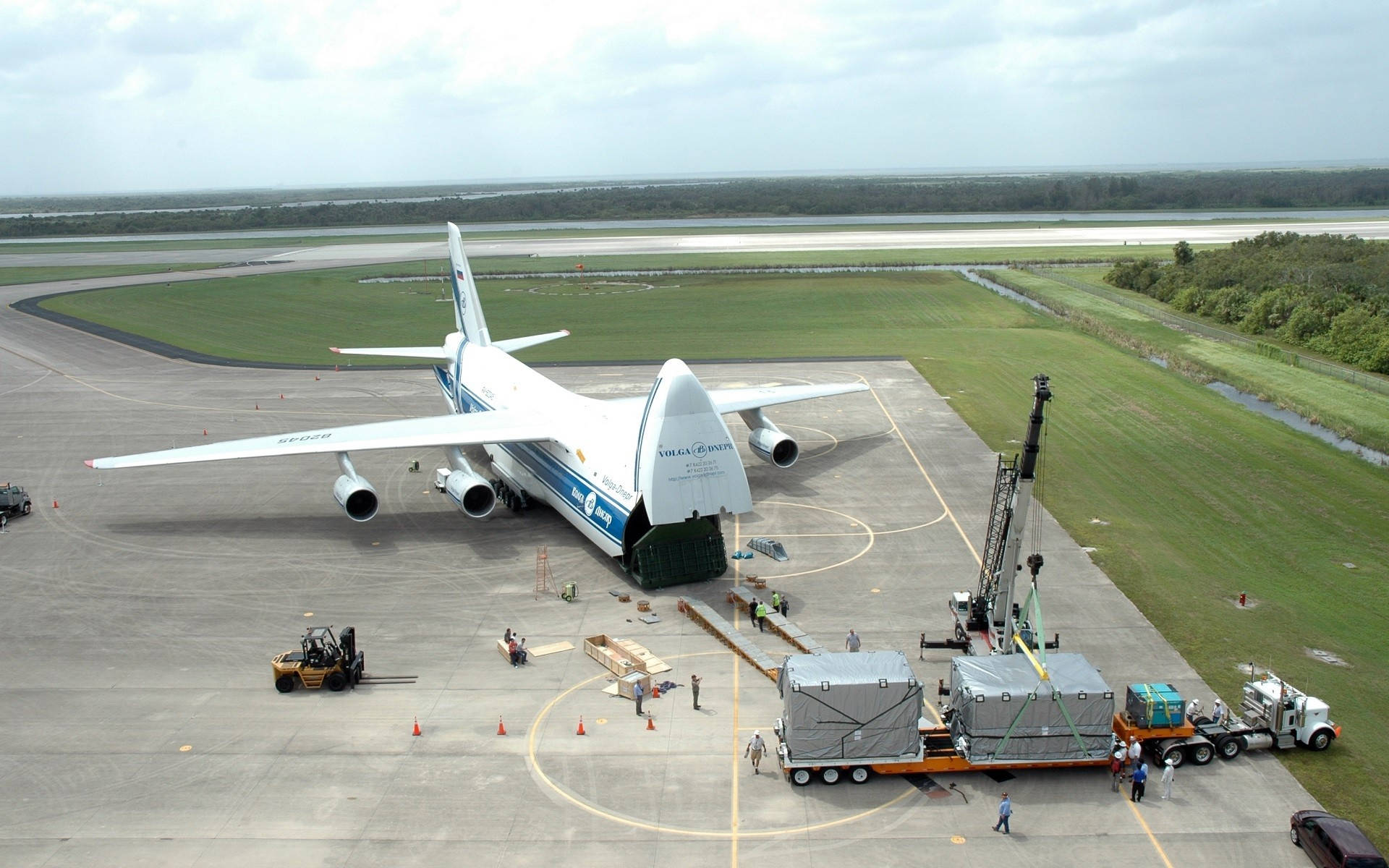 Cargo Aircraft At The Airport Background