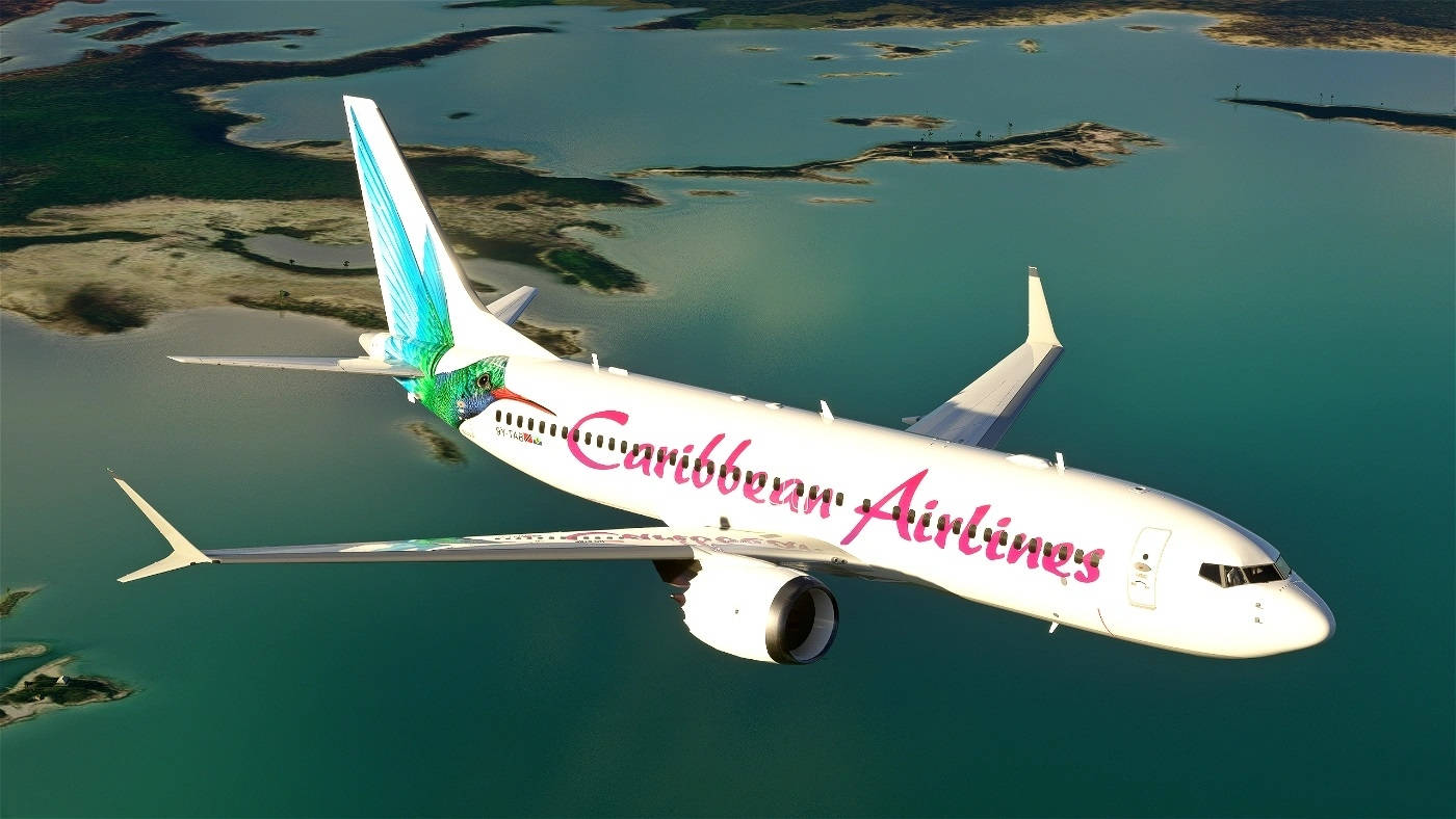 Caribbean Airlines Above The Ocean