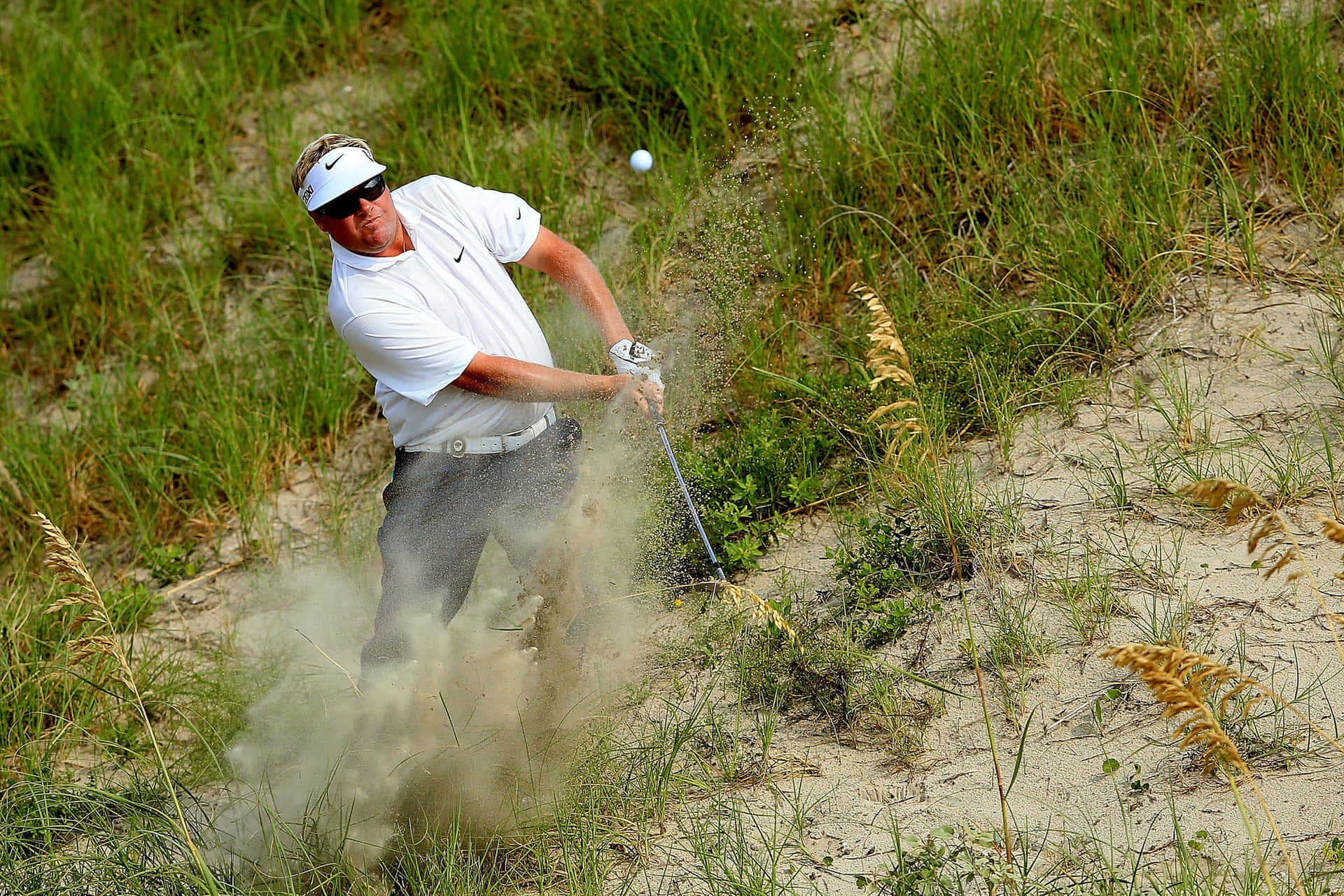 Carl Pettersson Swinging His Golf Club On The Course Background