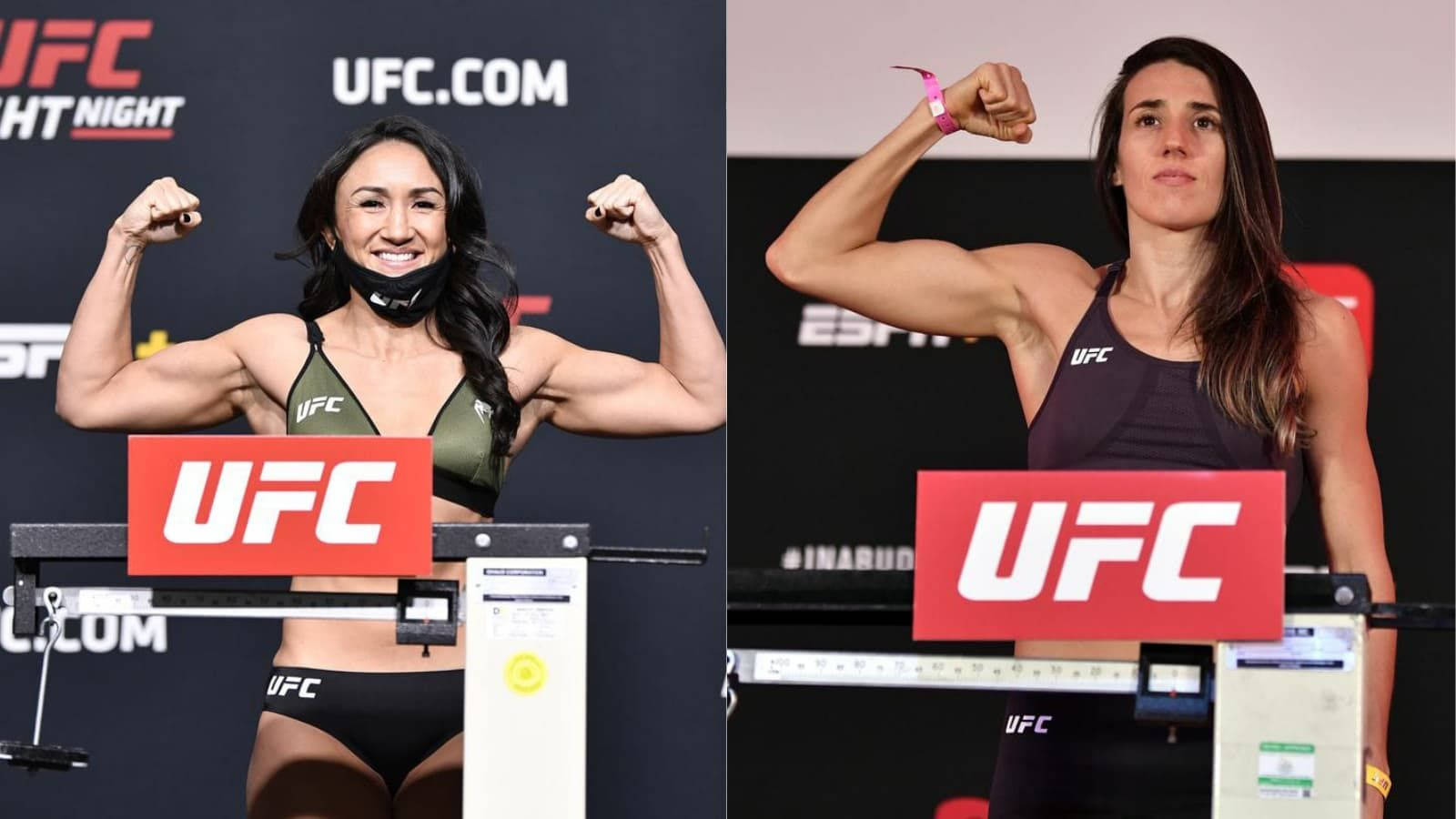 Carla Esparza And Marina Rodriguez Flexing Background