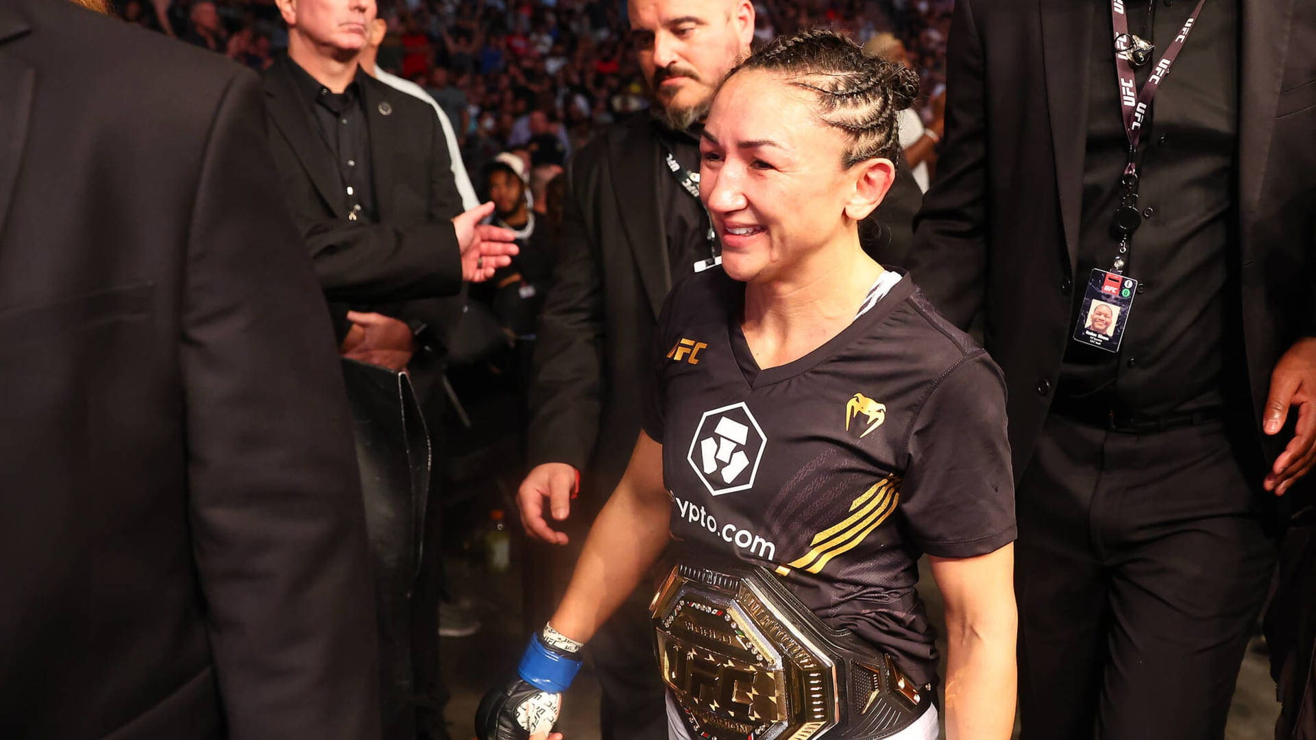 Carla Esparza With Belt Background