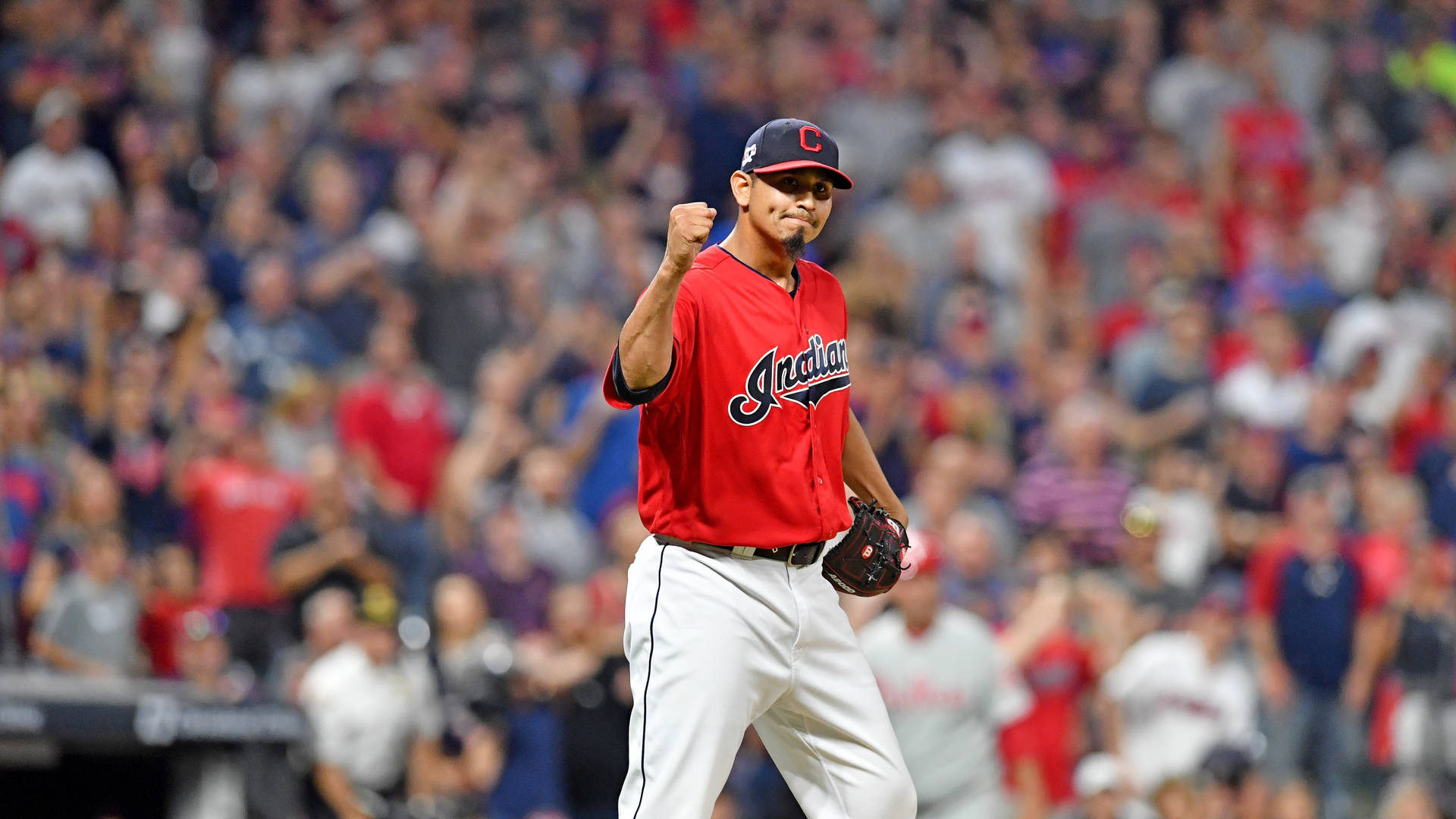 Carlos Carrasco Fisting His Hand Background