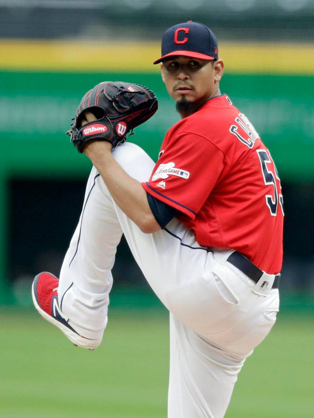 Carlos Carrasco In Blurry Field Background