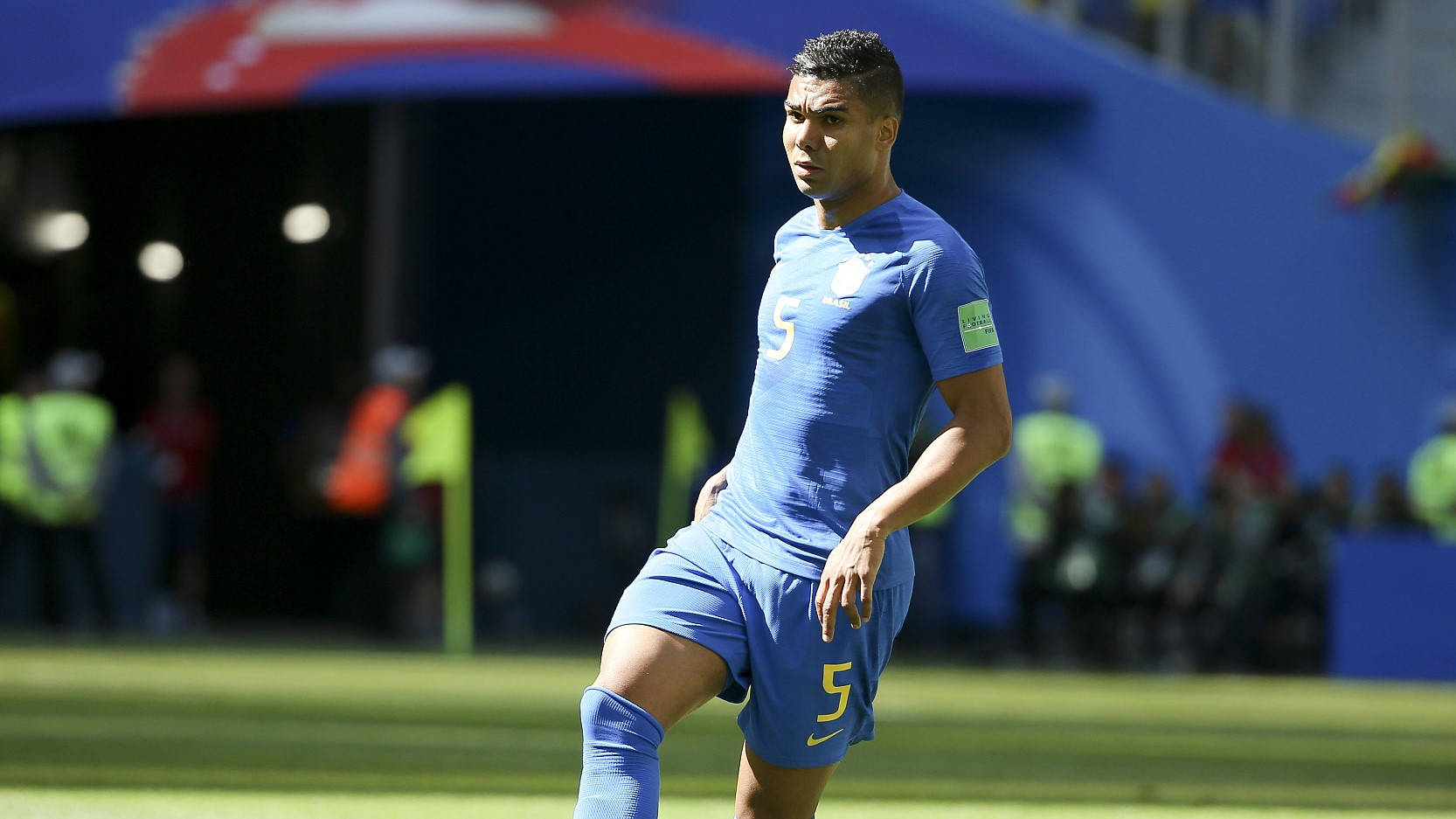 Carlos Casimiro Brazil Blue Clothes Playing Background