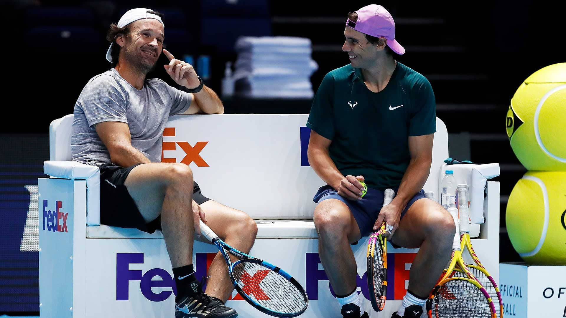 Carlos Moya Sitting Talking With Nadal