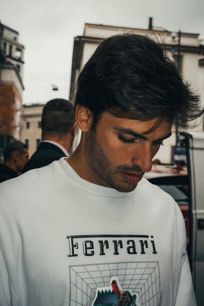 Carlos Sainz Jr In A Ferrari Shirt