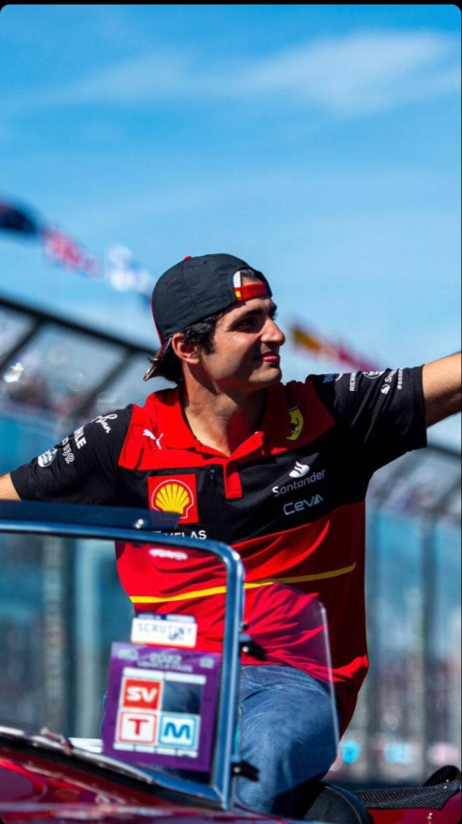 Carlos Sainz Jr In A Motorcade Background