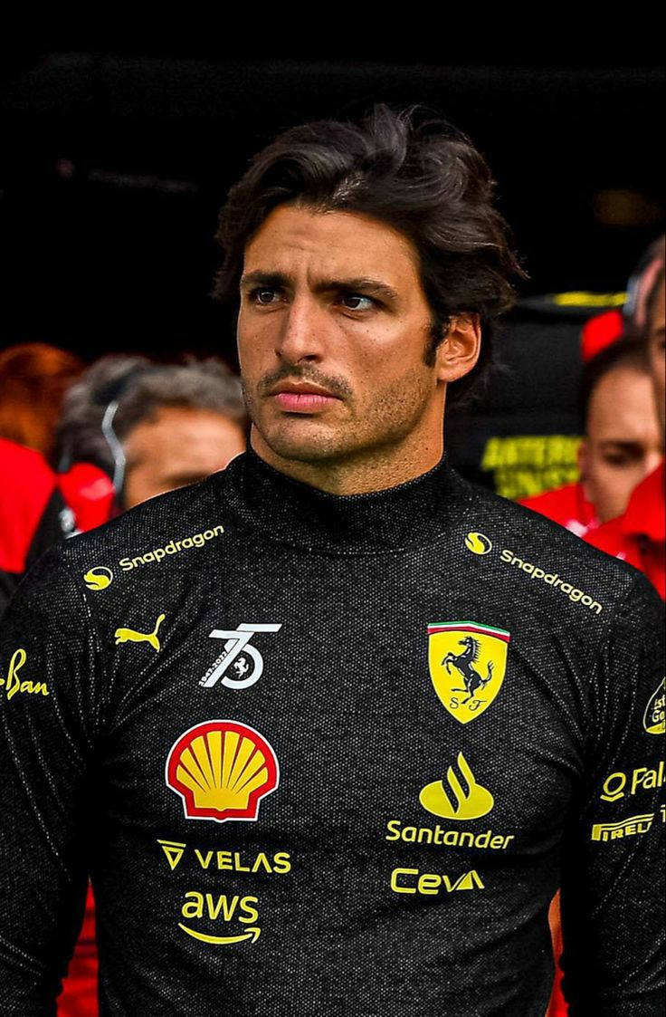 Carlos Sainz Jr. In His Black Racing Suit