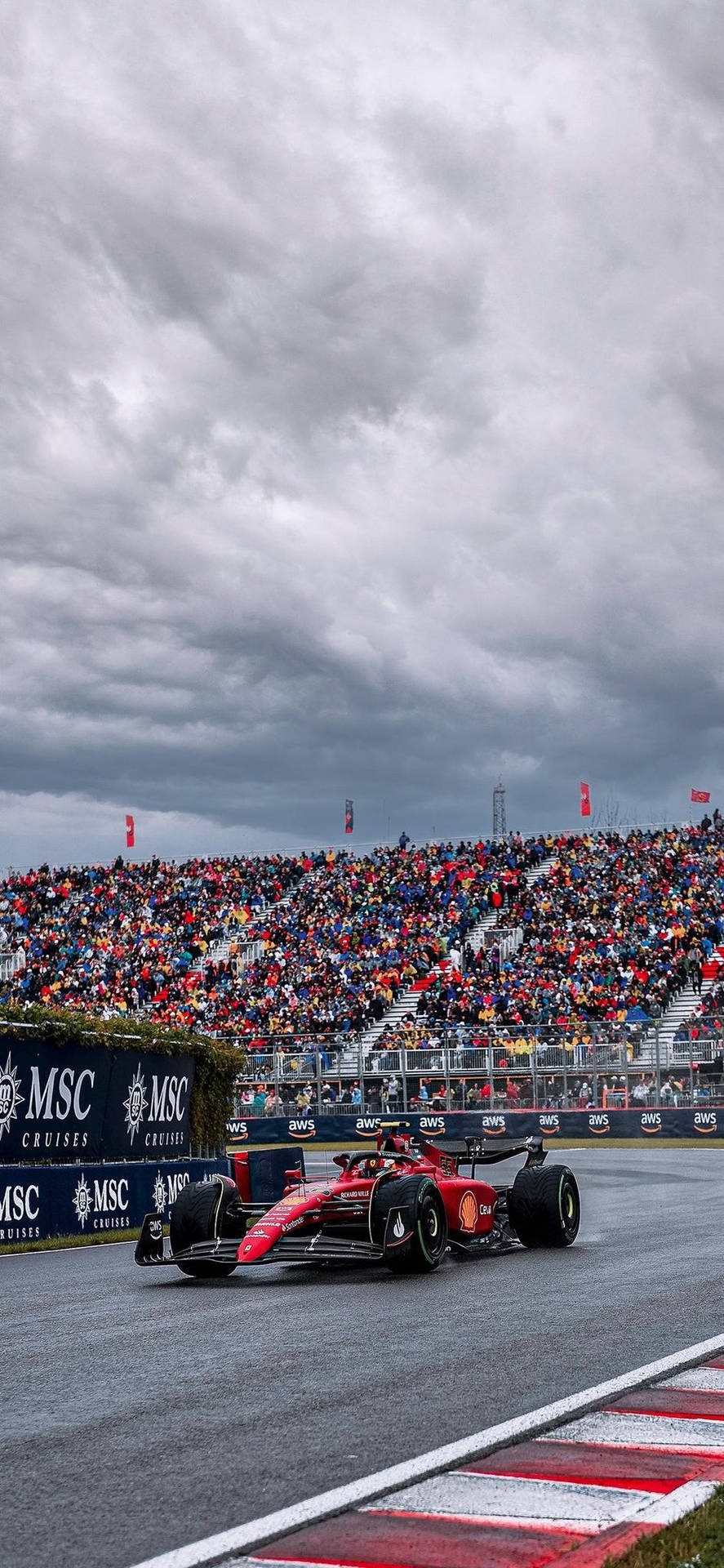 Carlos Sainz Jr With Race Spectators Background