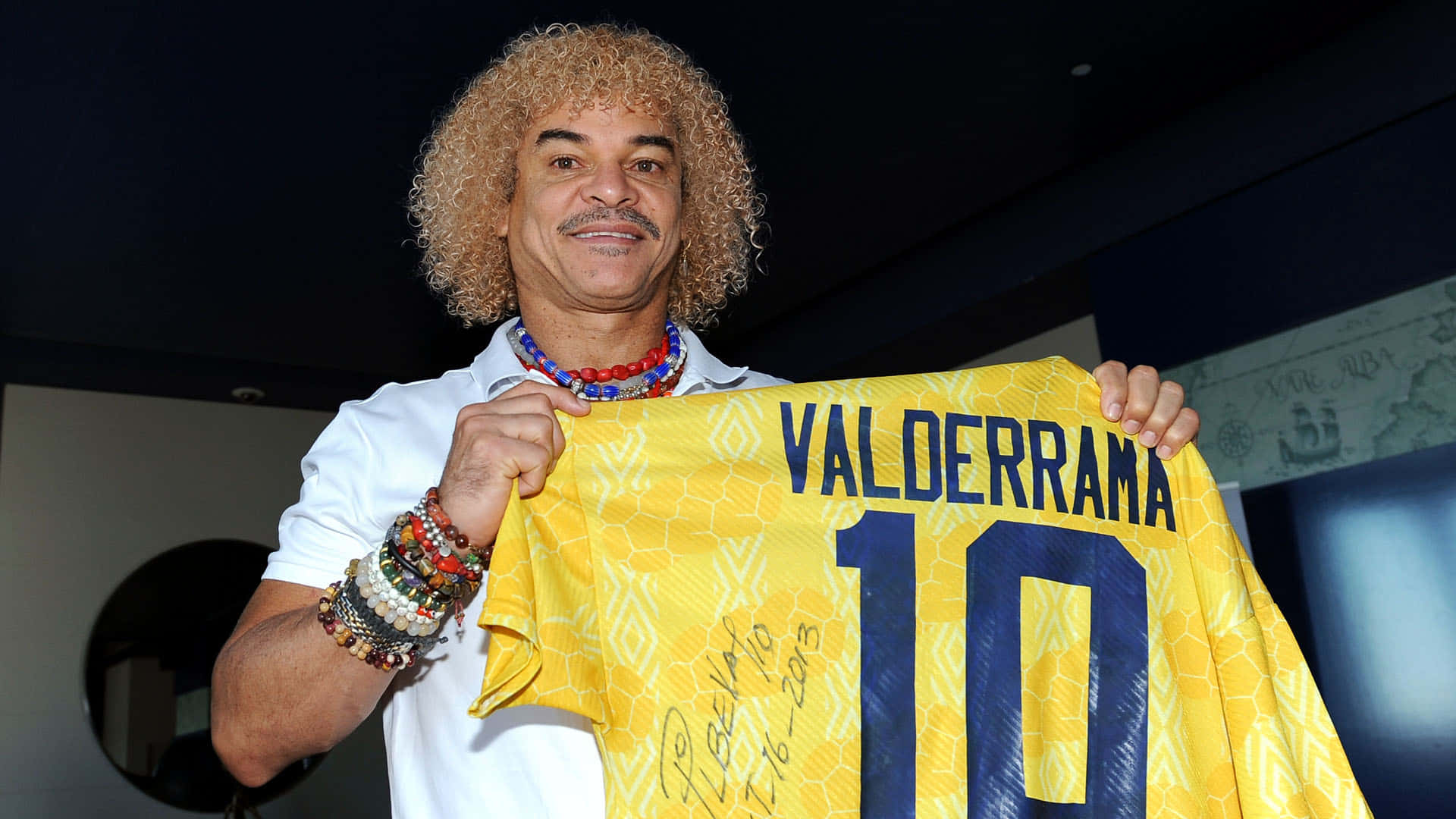 Carlos Valderrama And Signed Jersey