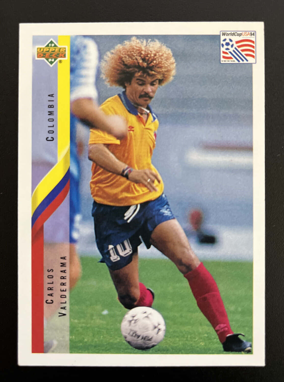 Carlos Valderrama Topps Football Card Background