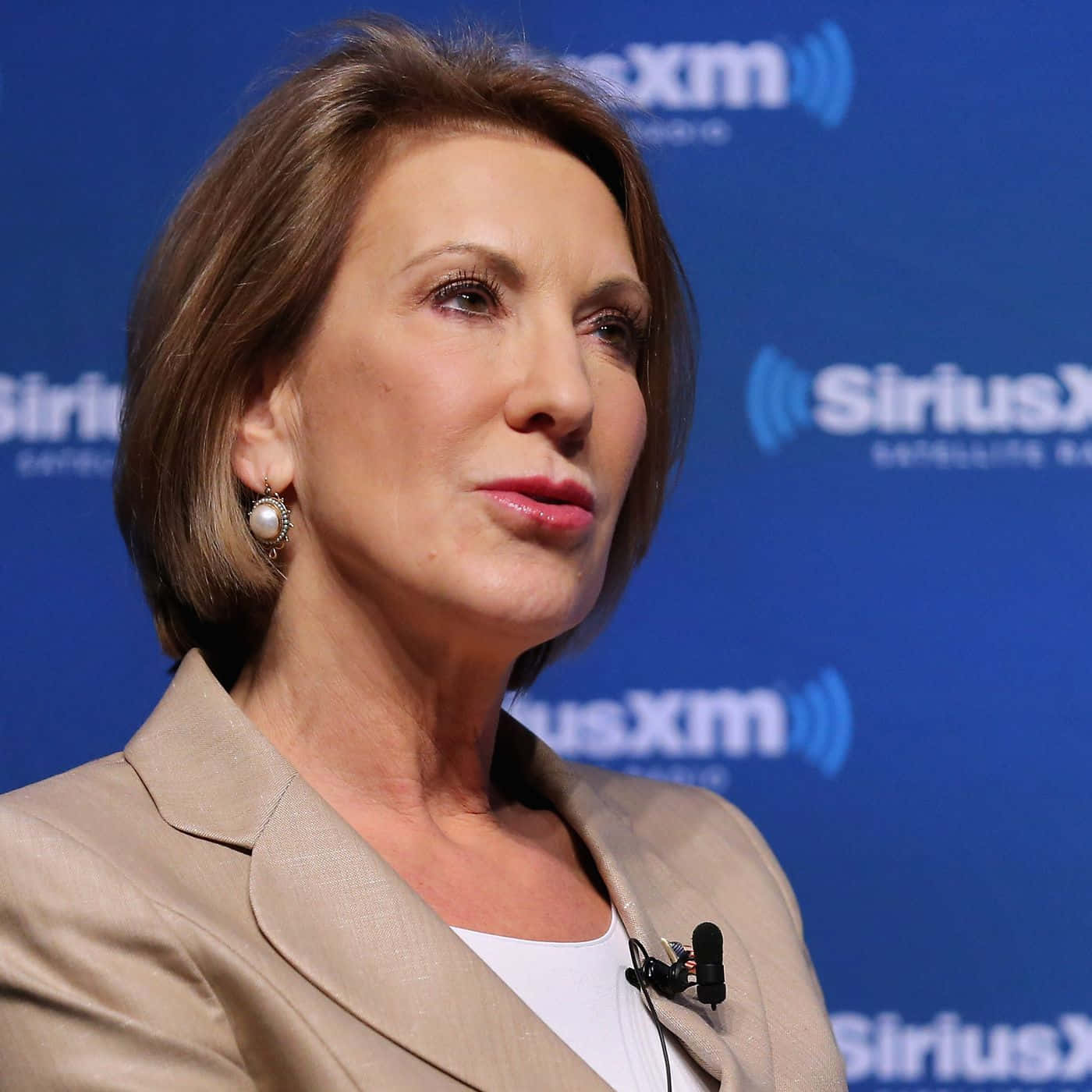 Carly Fiorina During A Radio Interview Background
