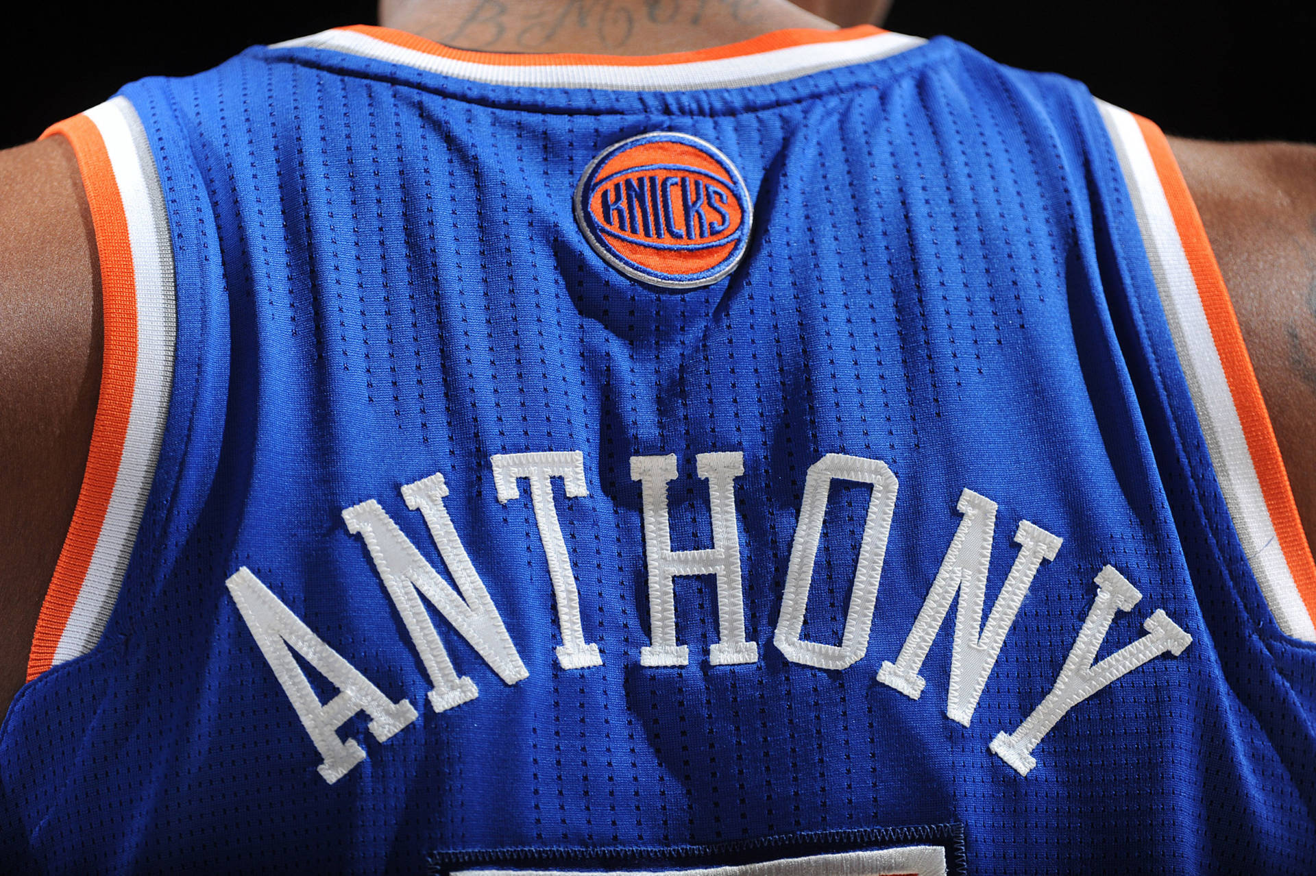 Carmelo Anthony Knicks Back Jersey Background
