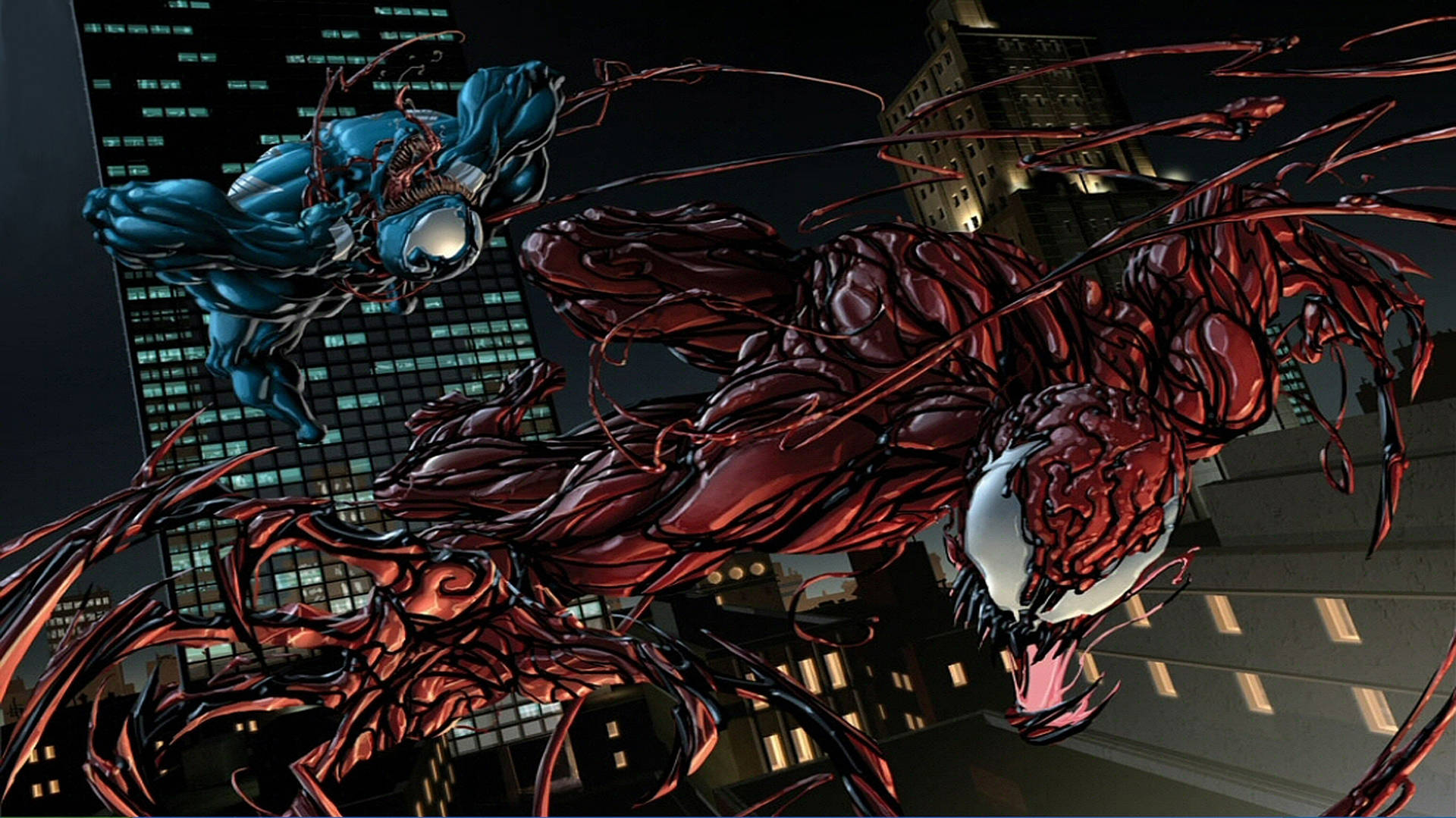 Carnage 4k And Venom Sky Battle Background