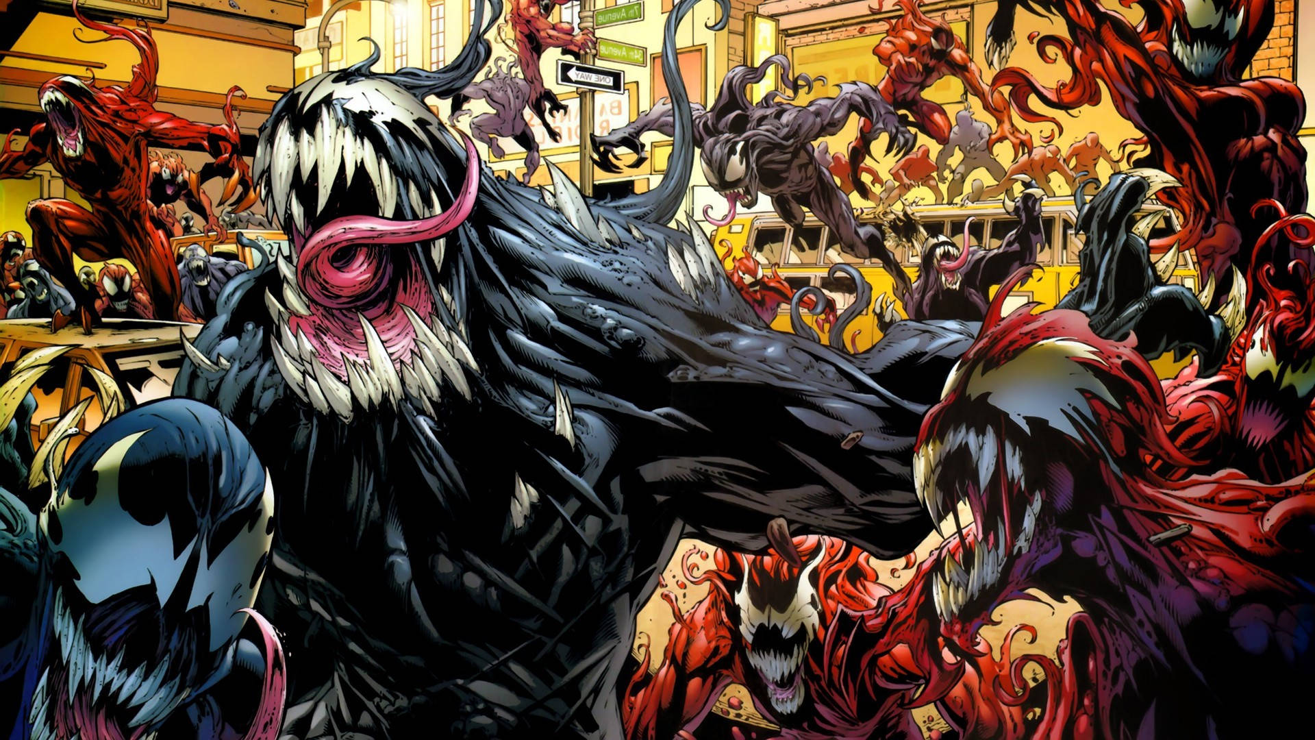 Carnage Vs Venom - A Superhero Face Off Background