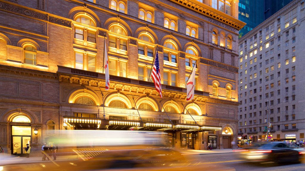 Carnegie Hall Building At Night Background