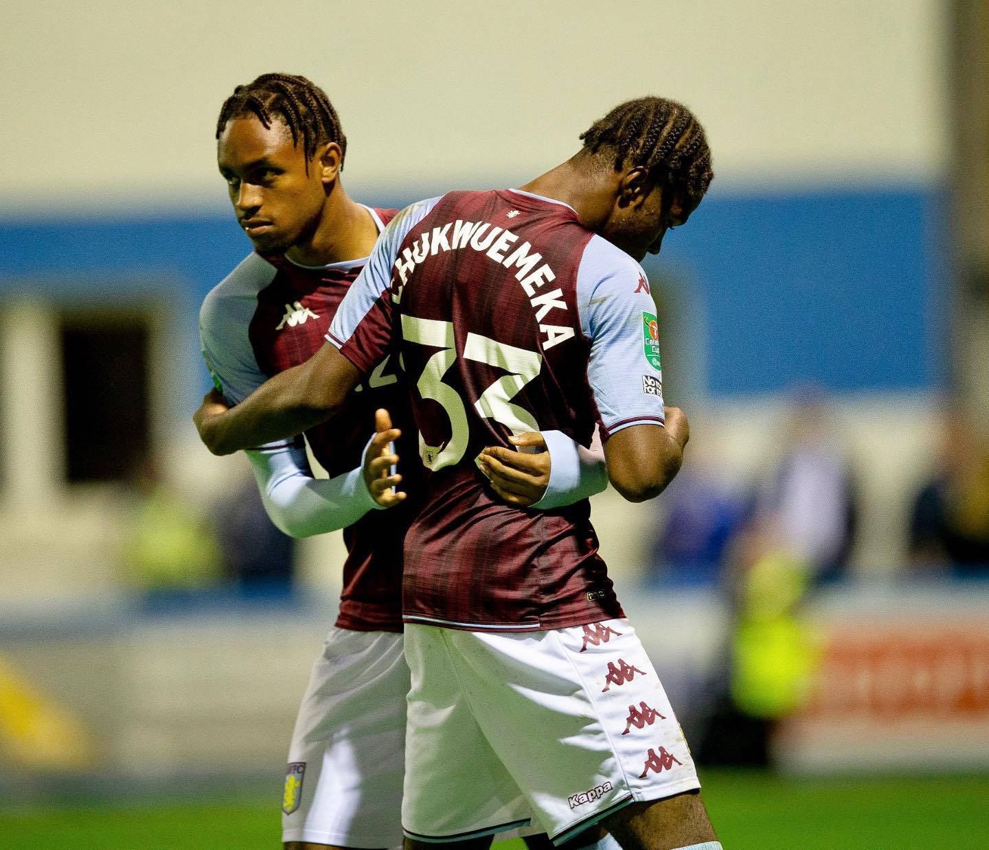 Carney Chukwuemeka Hugging Teammate Background