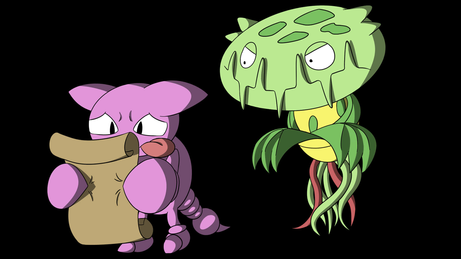 Carnivine And Gligar Background