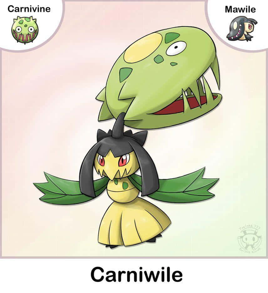 Carnivine And Mawile Combined Into Carniwile Background
