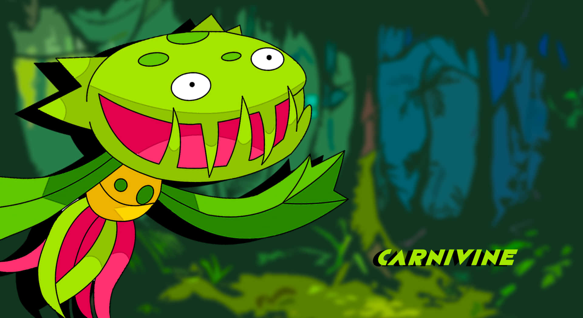 Carnivine In A Forest Background