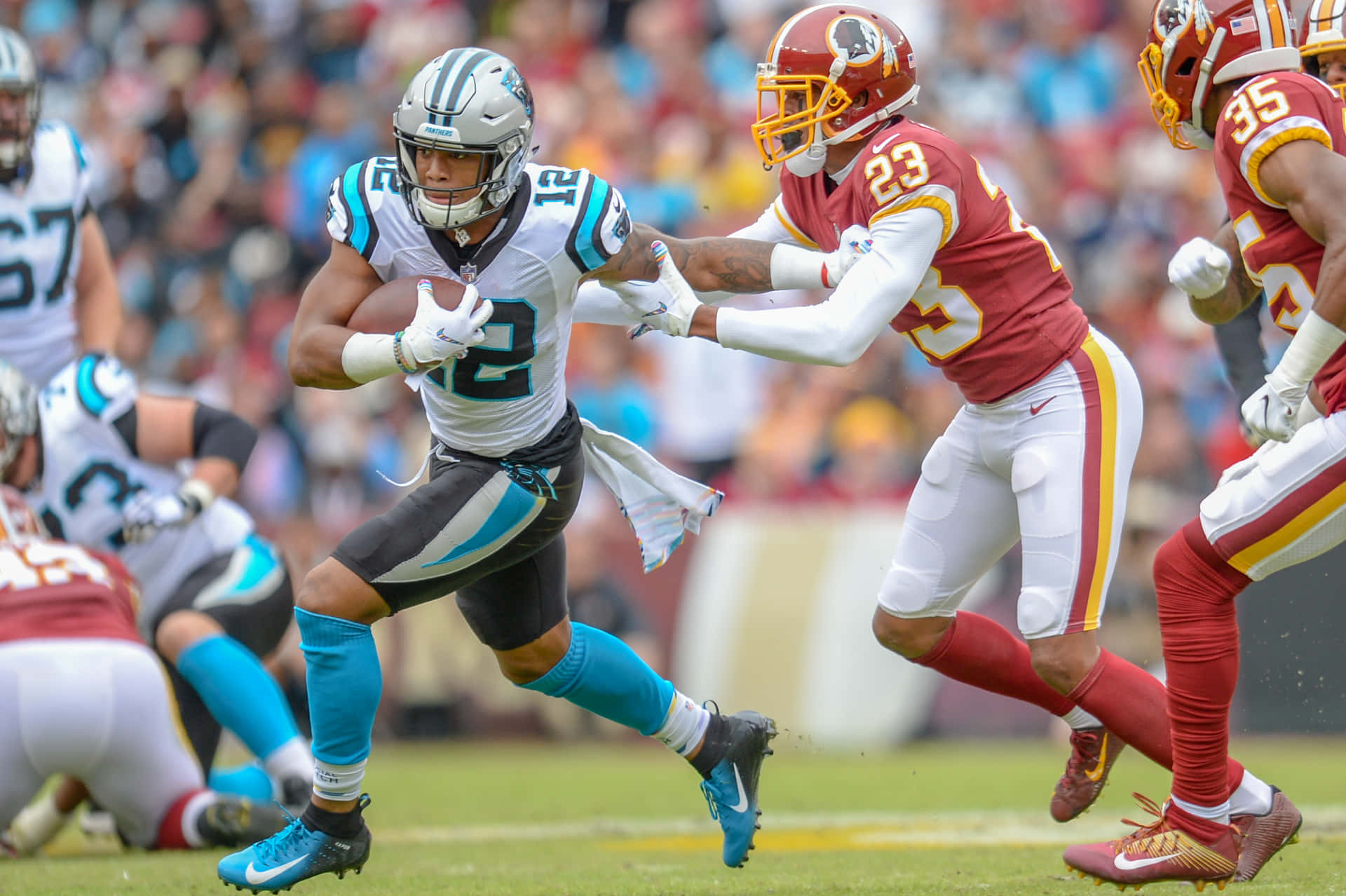 Carolina Panthers Dj Moore Against Washington Redskins Background